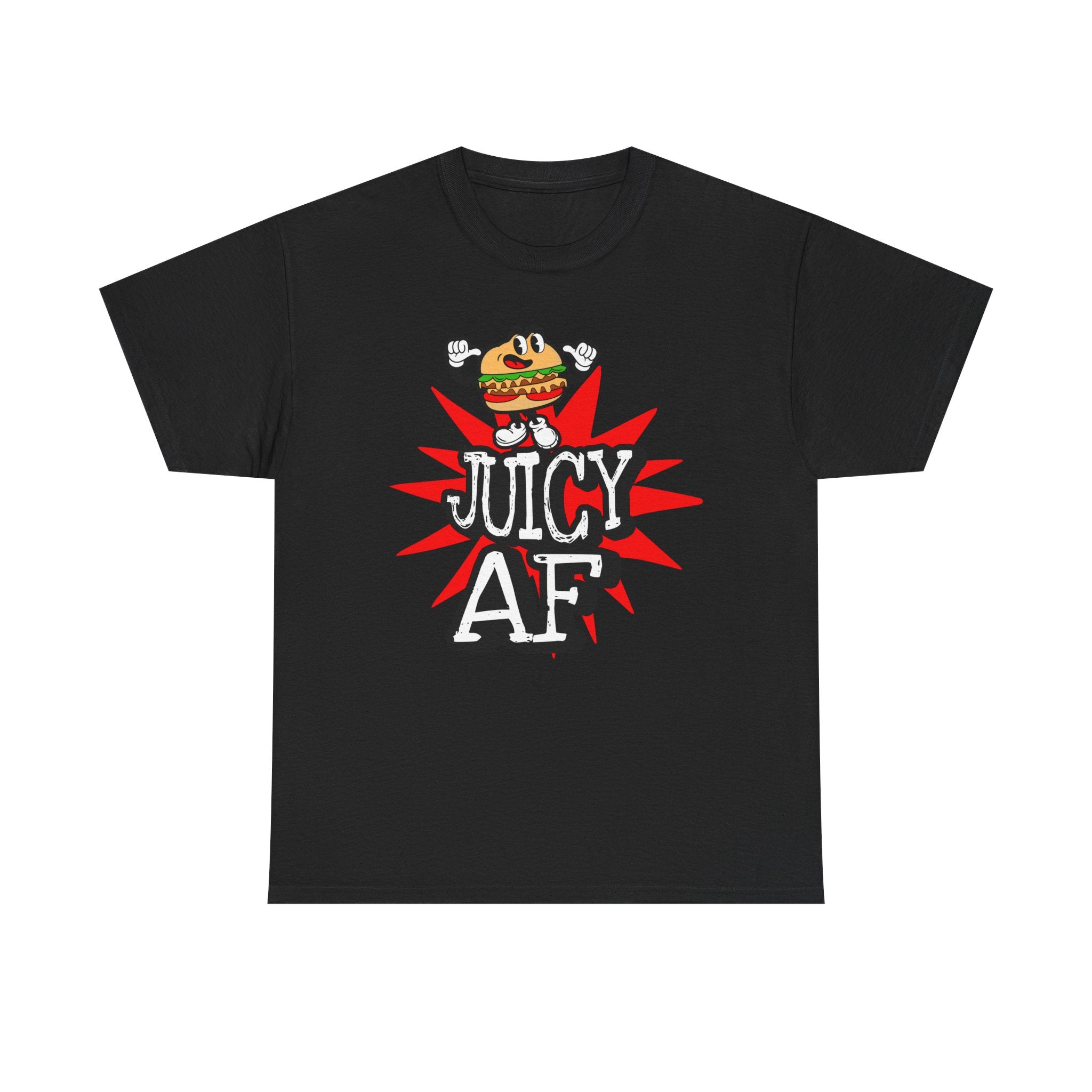 Juicy AF T-Shirt — Retro Cartoon Burger Graphic Tee