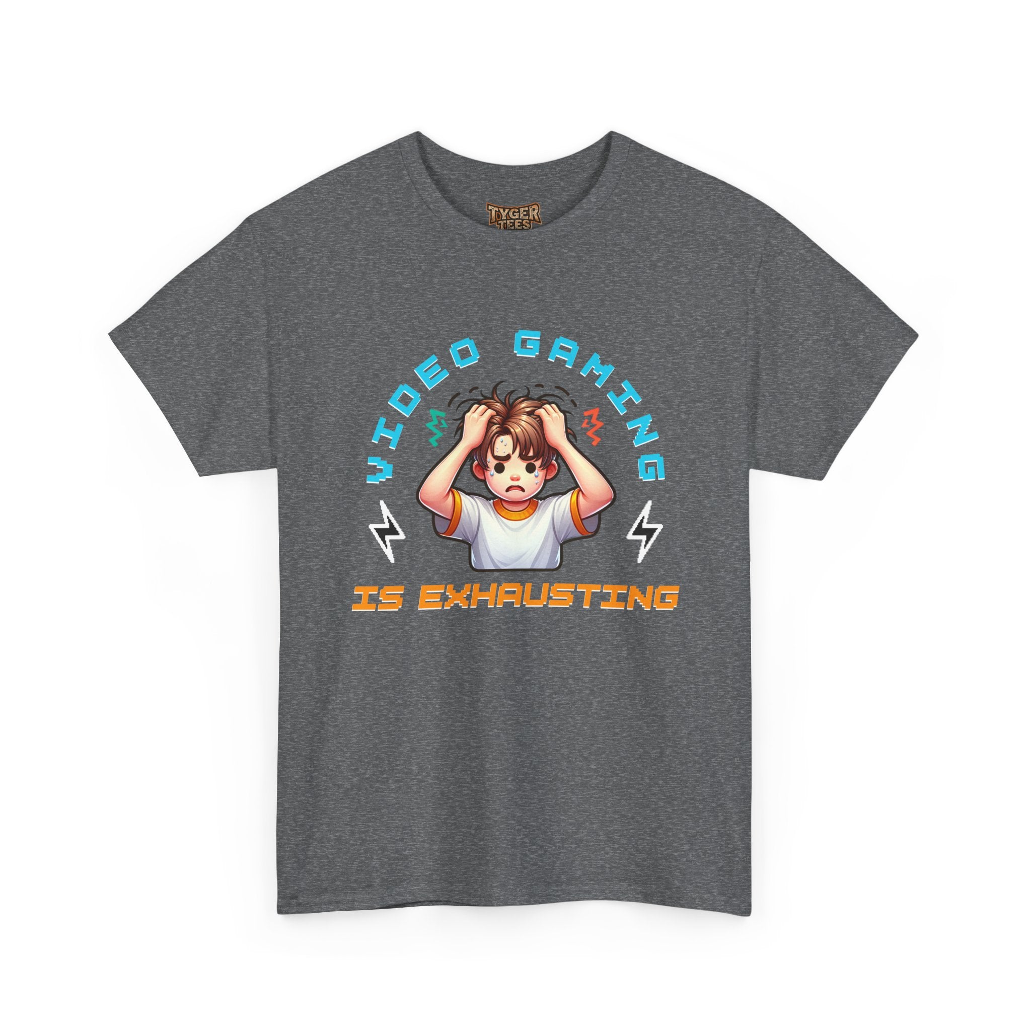 Gaming T‑Shirt — "Video Gaming Is Exhausting" Cute Anime Gamer Tee