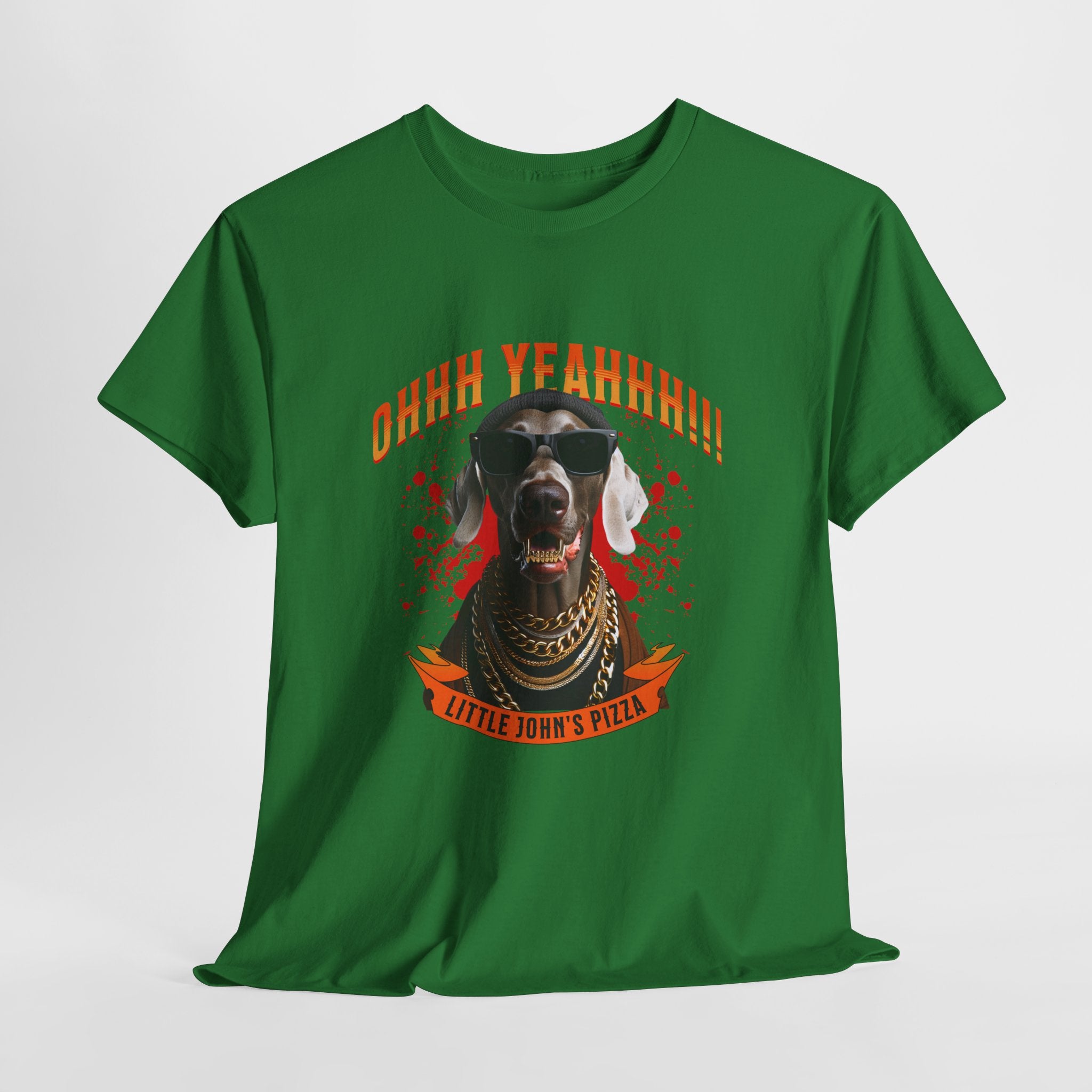 Little Johns Pizza Lover Unisex Tee, Ohhh Yeahhh Graphic Tee, Funny Dog T-Shirt, Food Lover Gift, Unisex Cotton Shirt