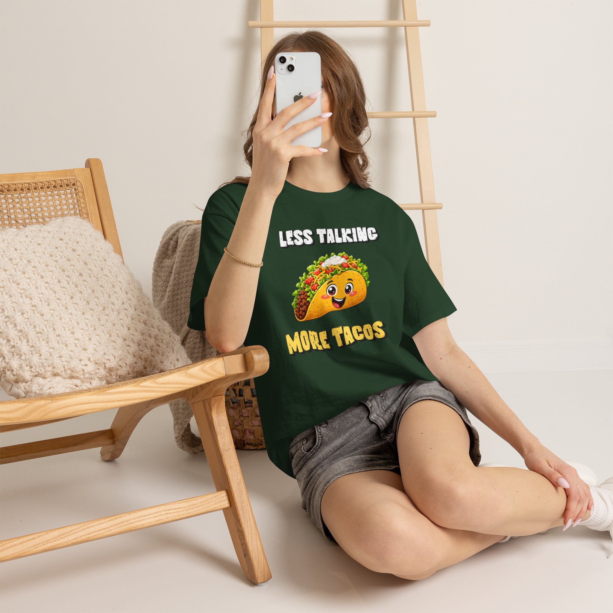 Less Talking More Tacos T-Shirt — Funny Taco Graphic Tee for Food Lovers