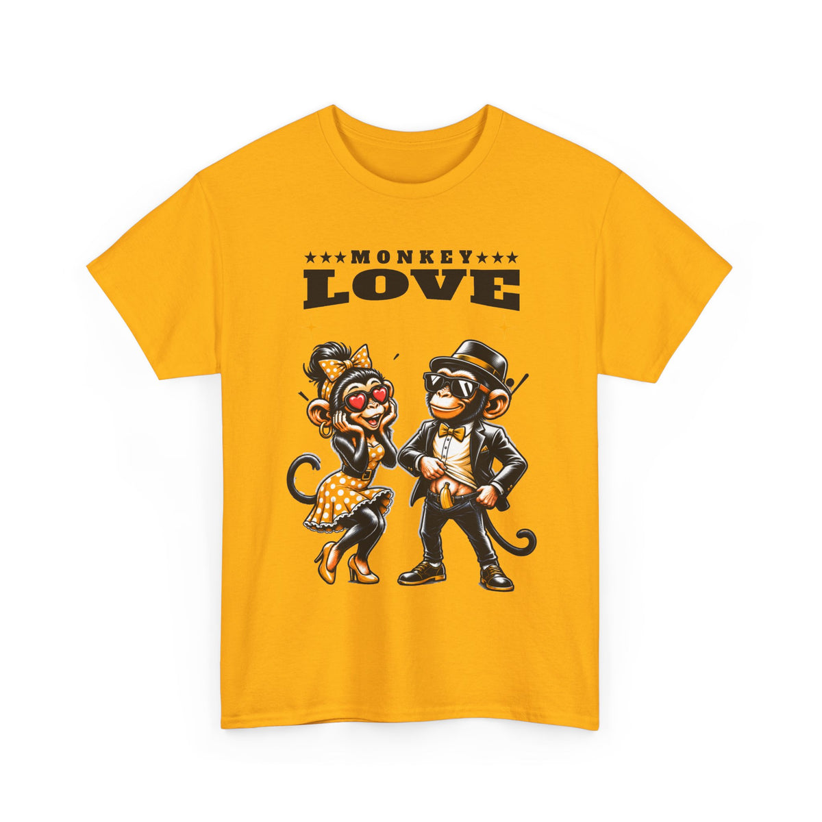"Monkey Love" Retro Dancing Monkeys Graphic Tee