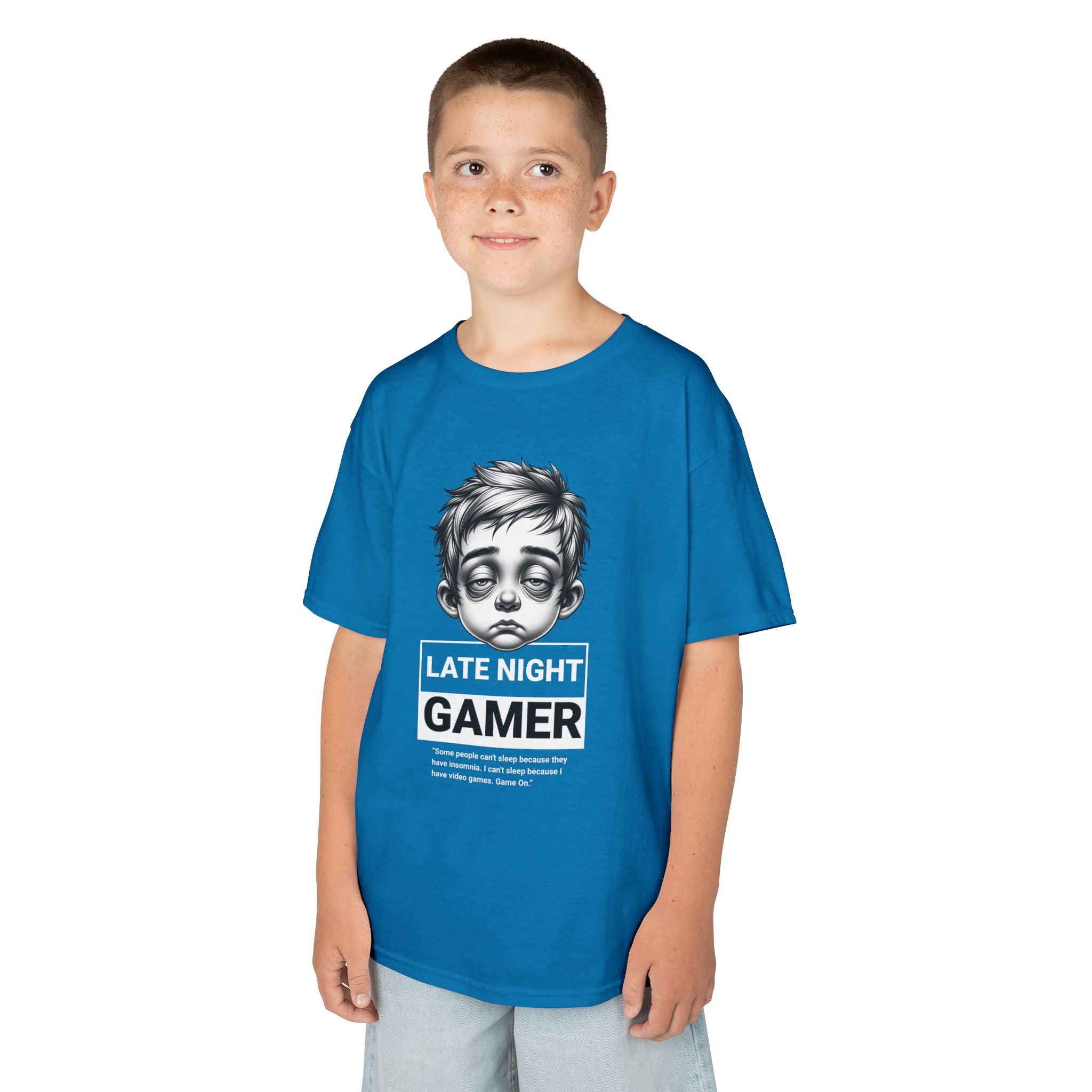 Late Night Gamer – Funny Kids Gaming T-Shirt