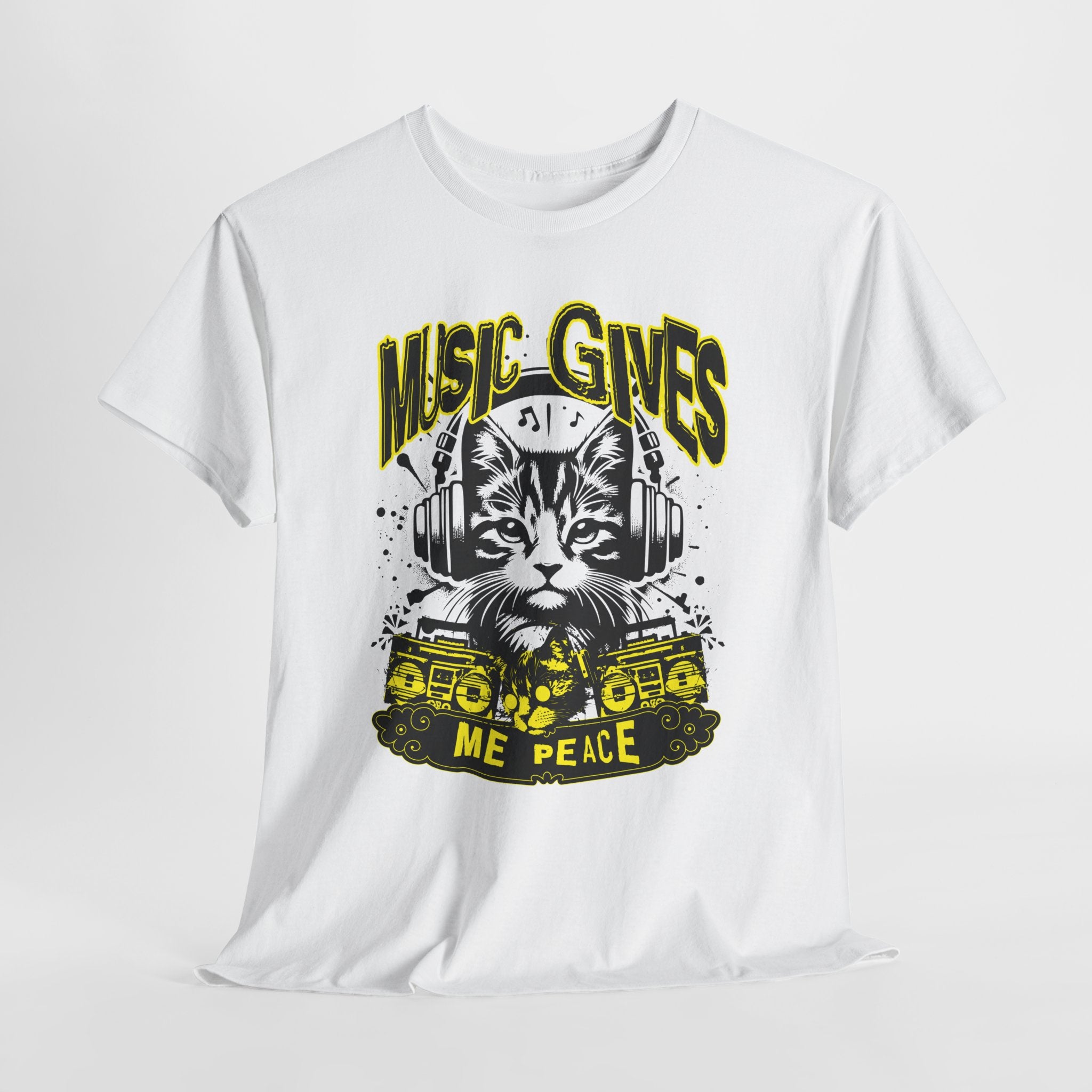 Music Gives Me Peace Cat T-Shirt