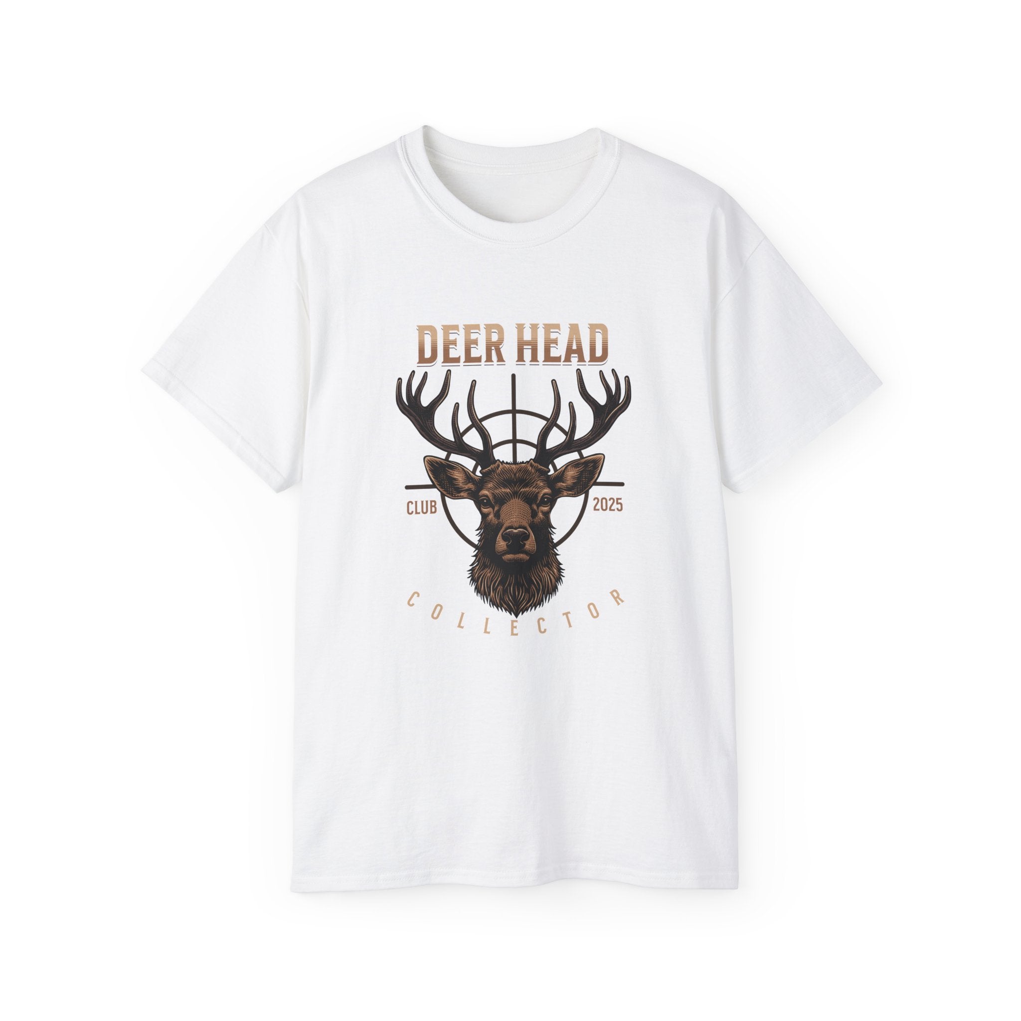 Deer Head Collector Cotton Hunting Tee - White