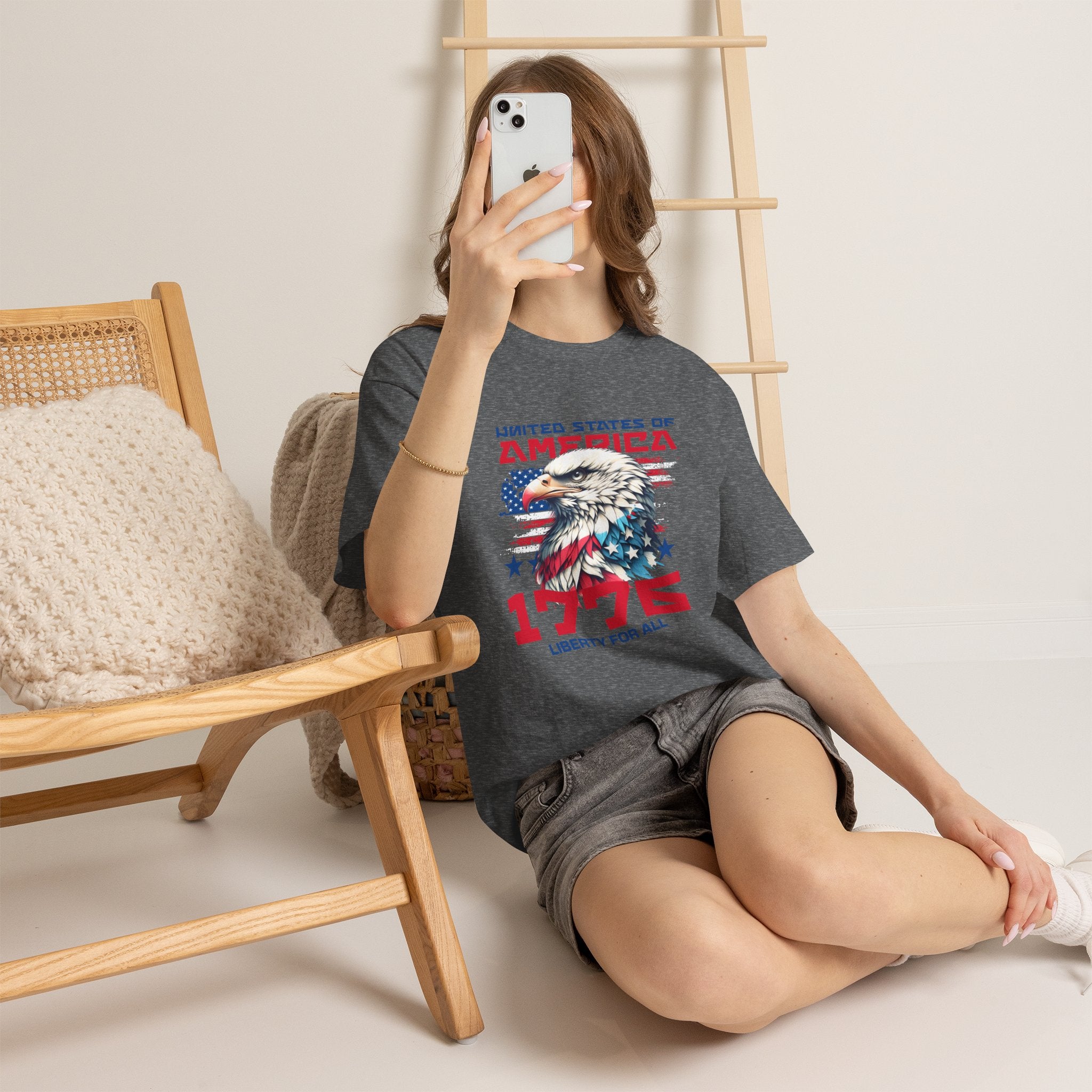1776 Liberty For All T-Shirt — Patriotic American Eagle Independence Day Tee