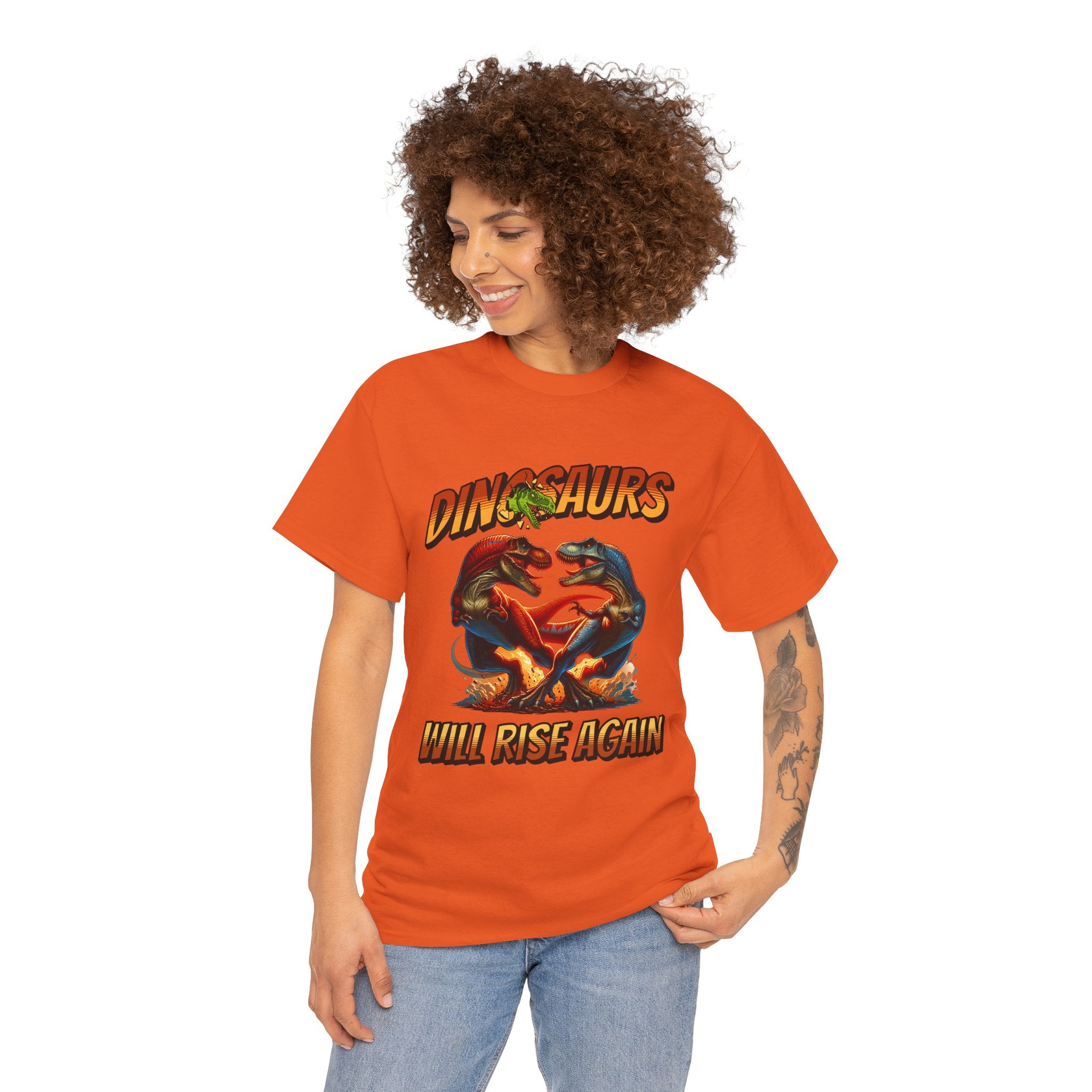 Dinosaur Graphic Tee – "Dinosaurs Will Rise Again" Retro Jurassic T‑Shirt