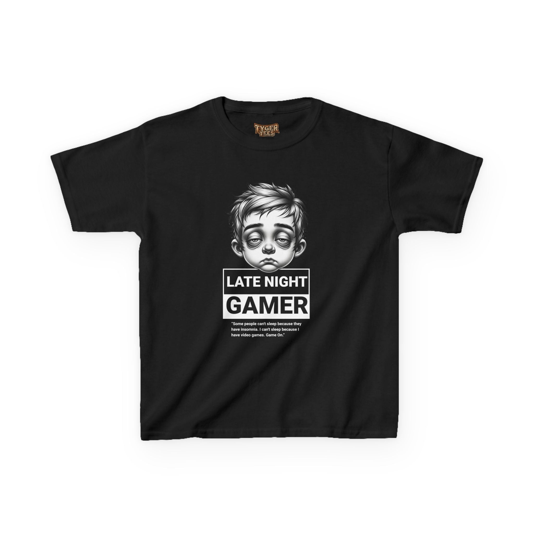 Late Night Gamer – Funny Kids Gaming T-Shirt
