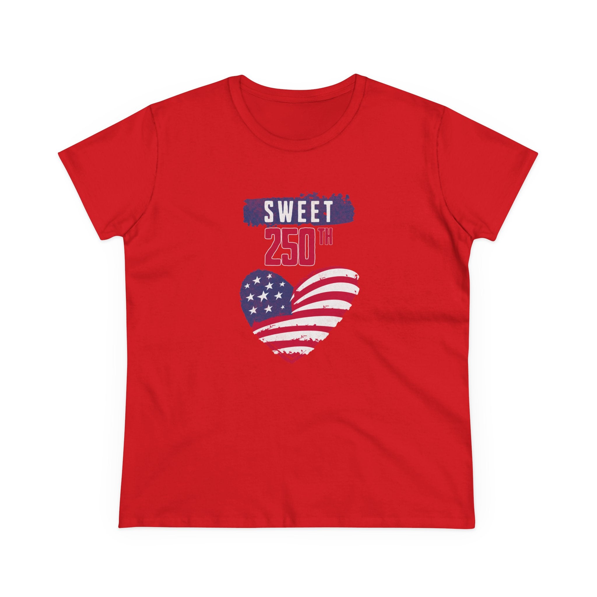 Sweet 250th American Flag Heart T‑Shirt