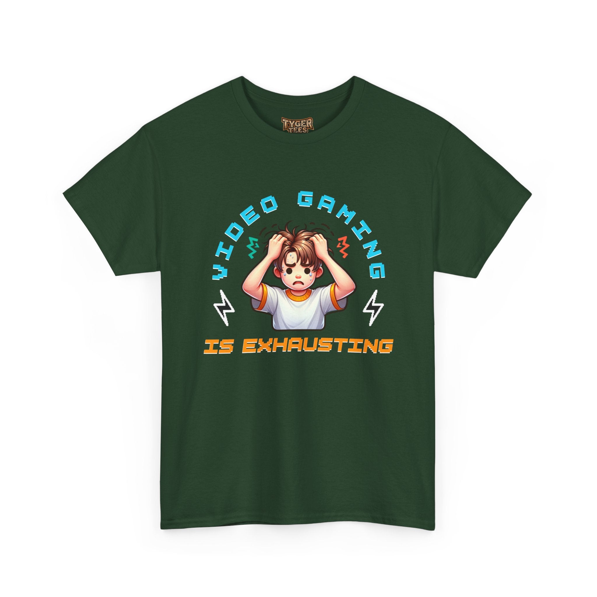Gaming T‑Shirt — "Video Gaming Is Exhausting" Cute Anime Gamer Tee