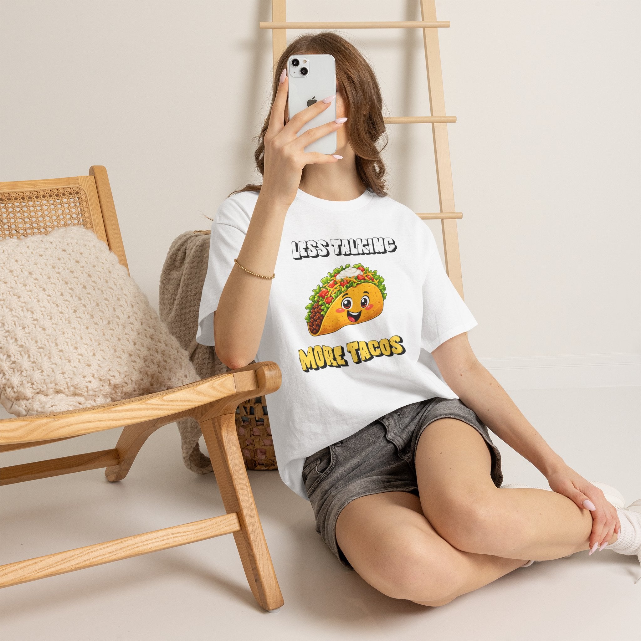 Less Talking More Tacos T-Shirt — Funny Taco Graphic Tee for Food Lovers