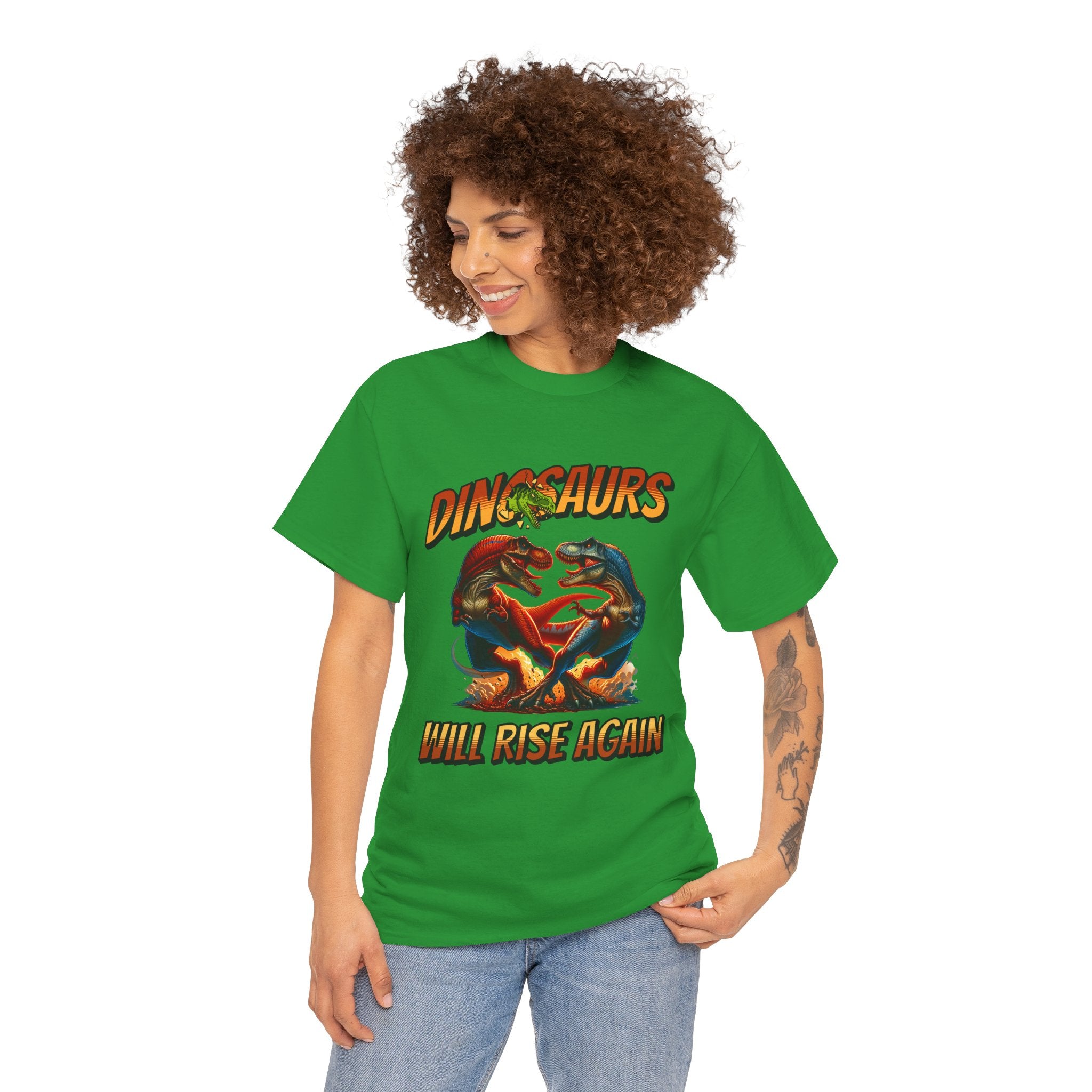 Dinosaur Graphic Tee – "Dinosaurs Will Rise Again" Retro Jurassic T‑Shirt