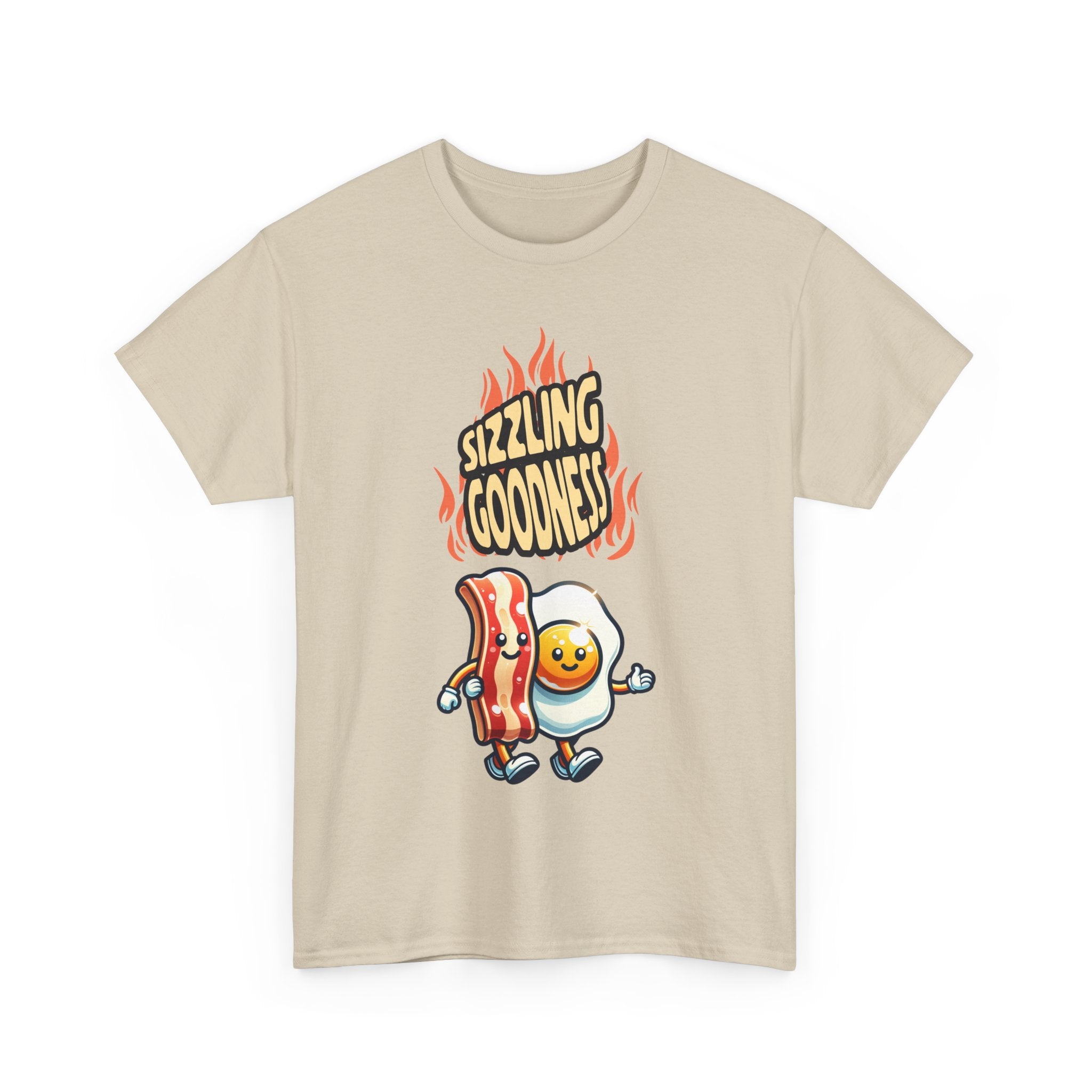 Sizzling Goodness Breakfast T-Shirt — Bacon & Egg Cartoon Tee