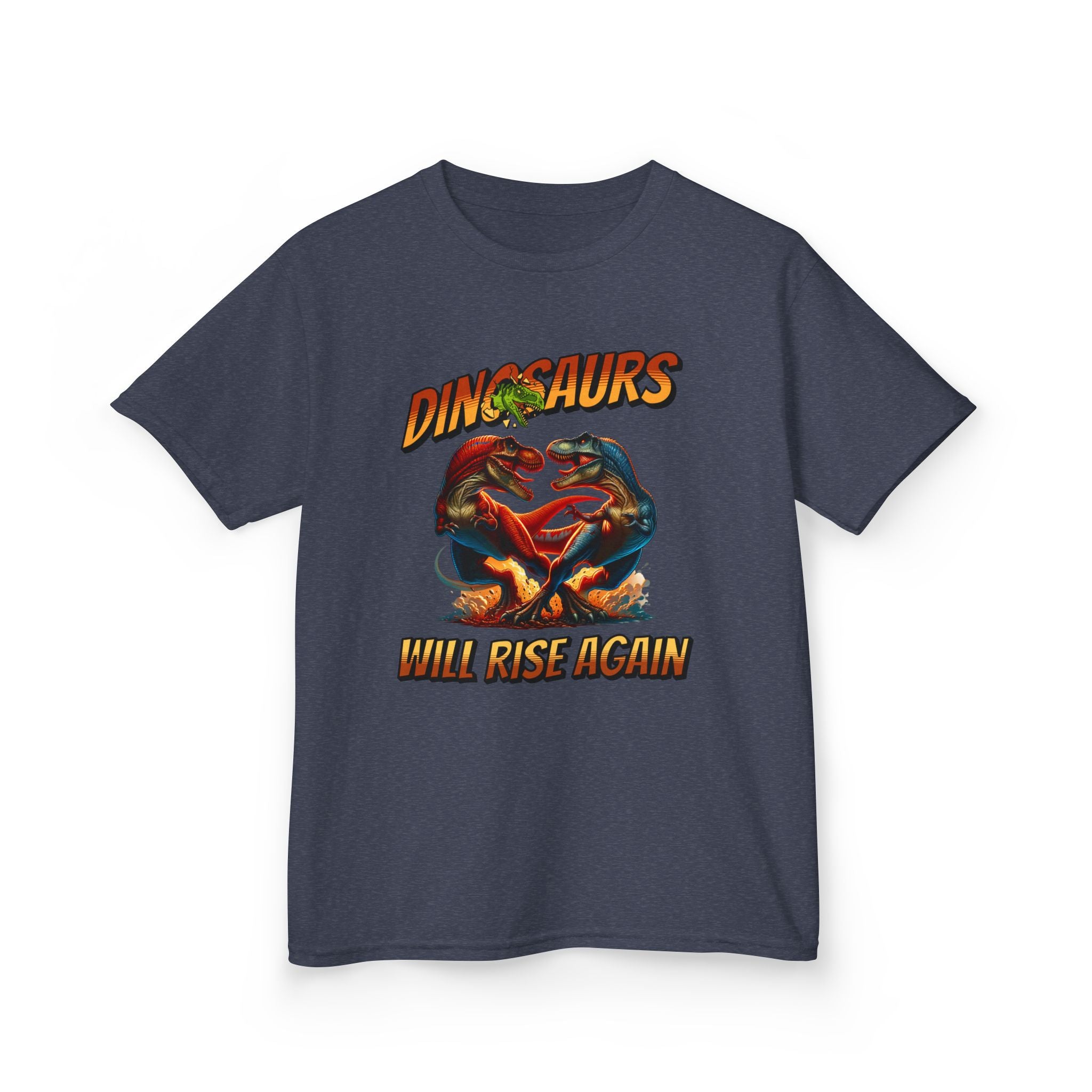 Kids Tee — "Dinosaurs Will Rise Again" Retro T-Rex Graphic