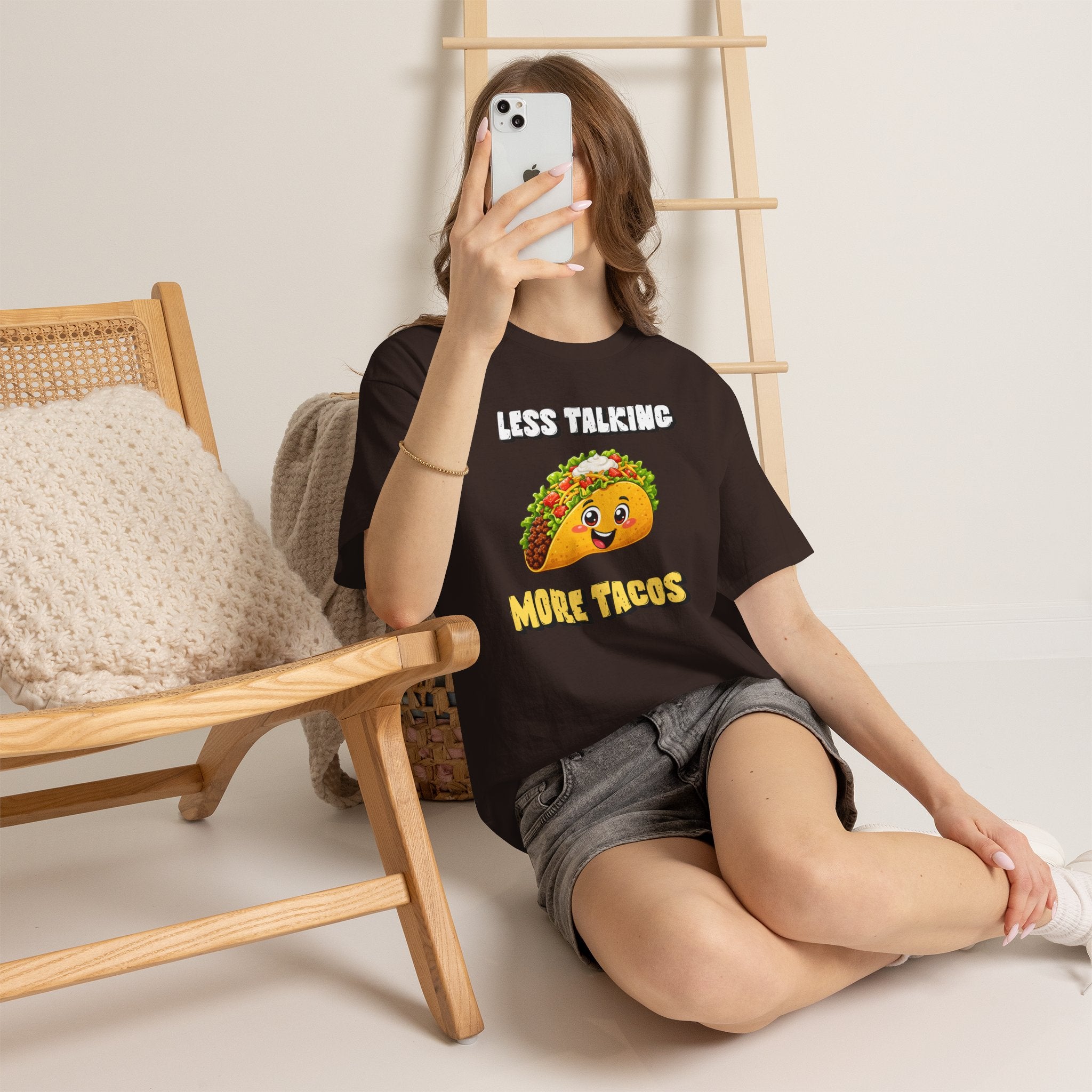 Less Talking More Tacos T-Shirt — Funny Taco Graphic Tee for Food Lovers