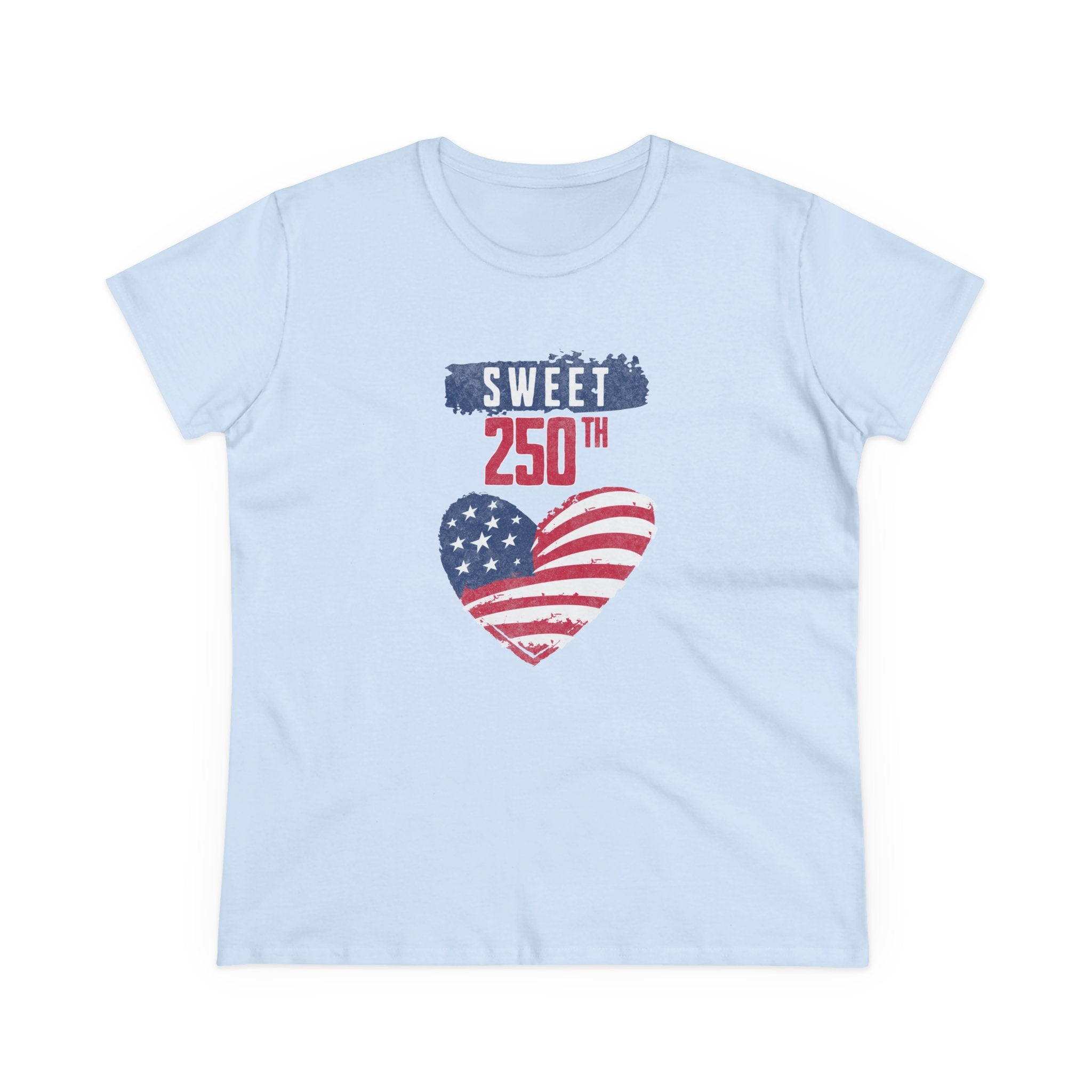 Sweet 250th American Flag Heart T‑Shirt
