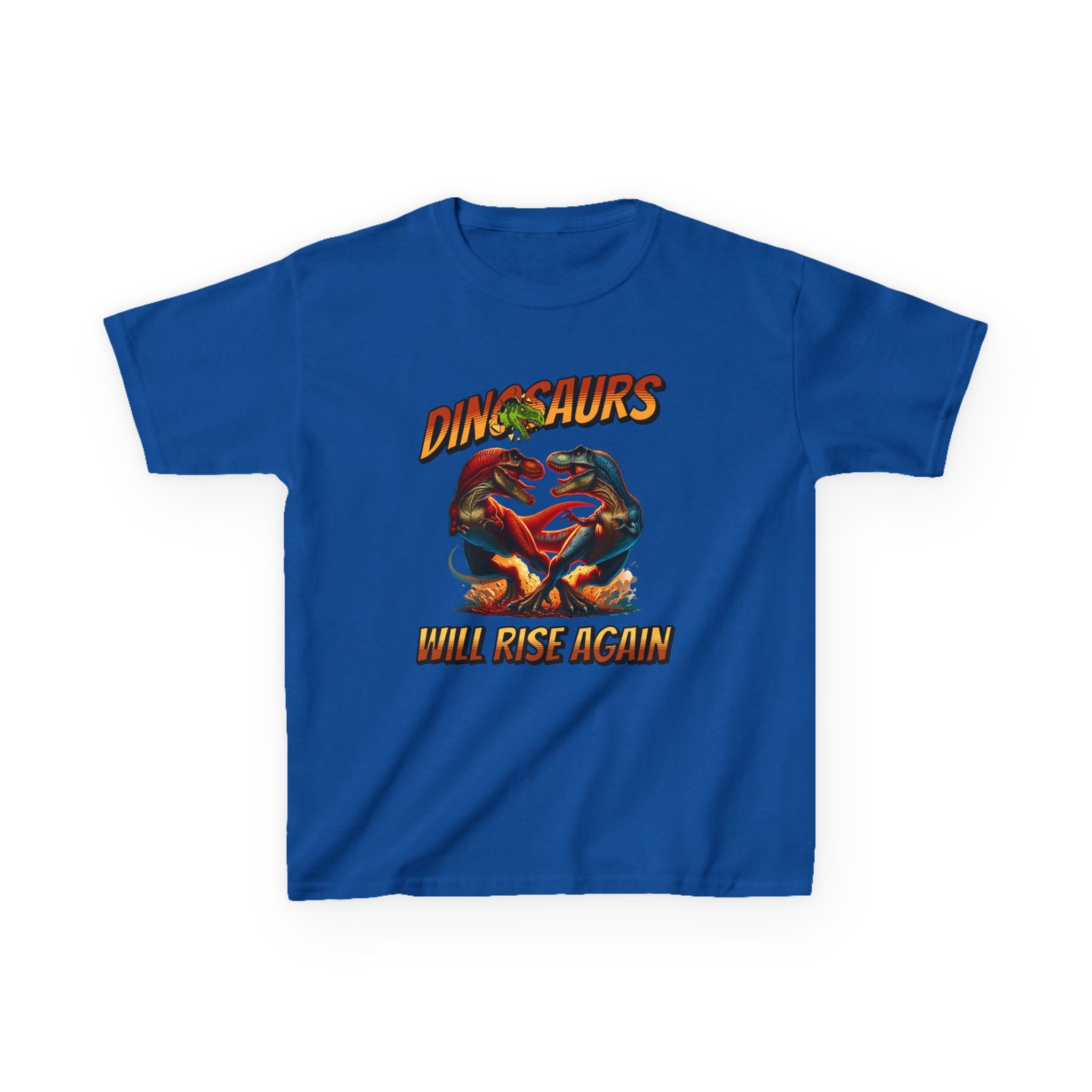 Kids Tee — "Dinosaurs Will Rise Again" Retro T-Rex Graphic