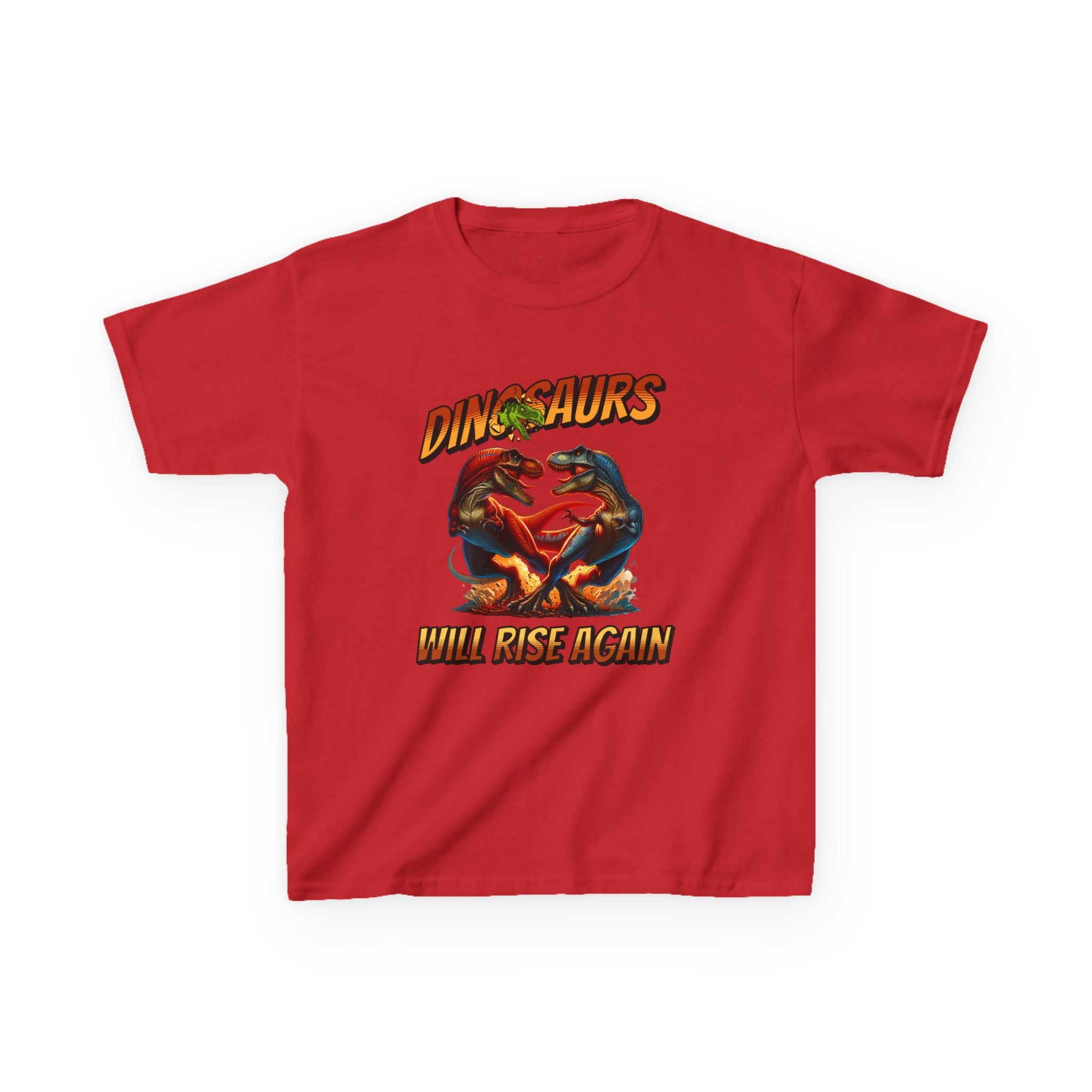 Kids Tee — "Dinosaurs Will Rise Again" Retro T-Rex Graphic