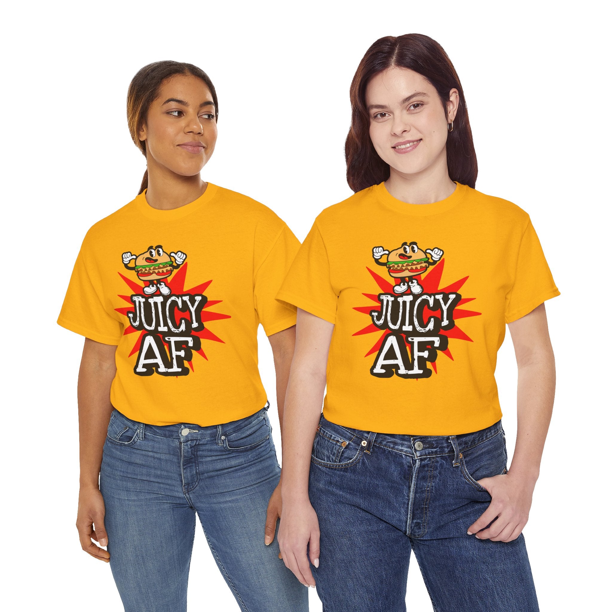 Juicy AF T-Shirt — Retro Cartoon Burger Graphic Tee