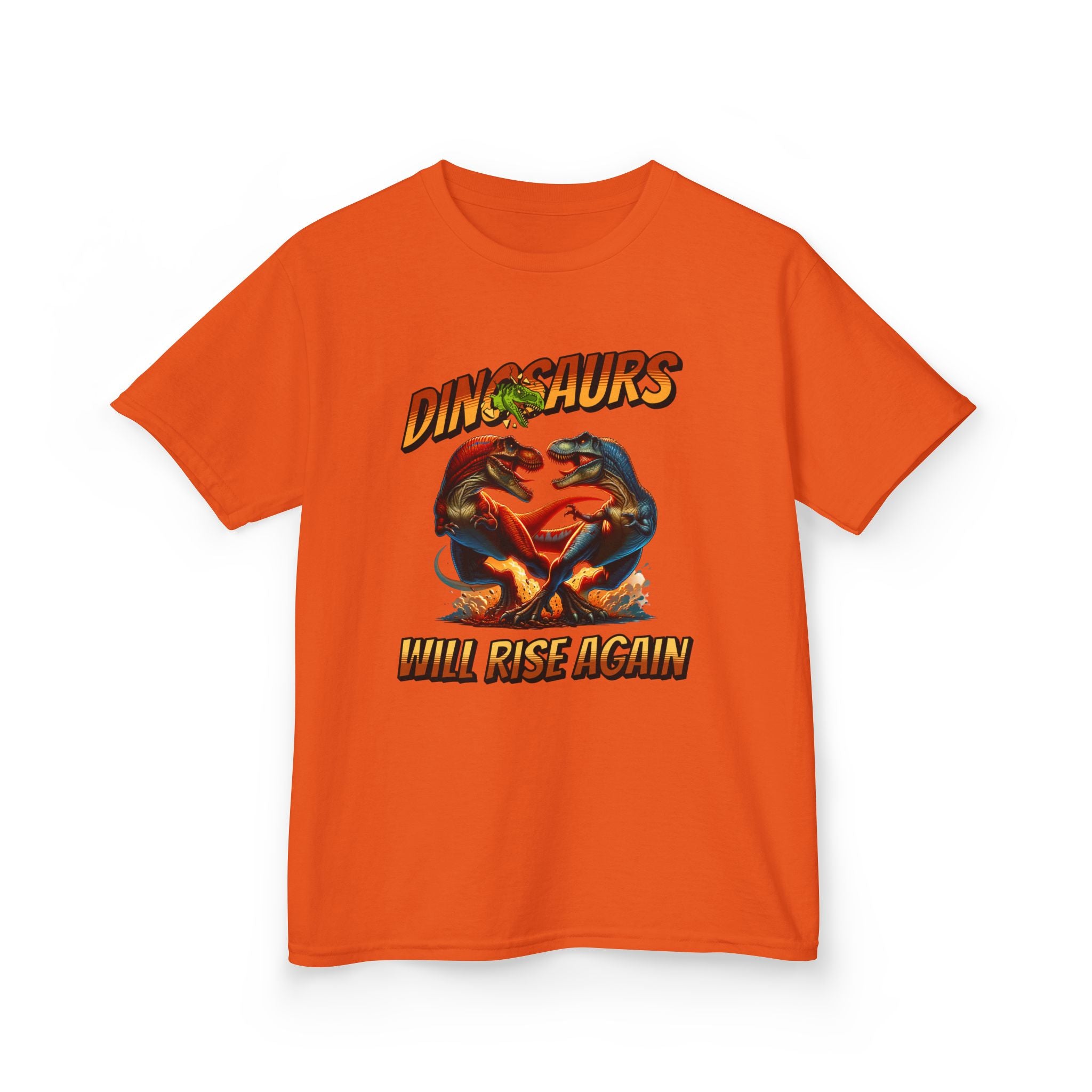 Kids Tee — "Dinosaurs Will Rise Again" Retro T-Rex Graphic