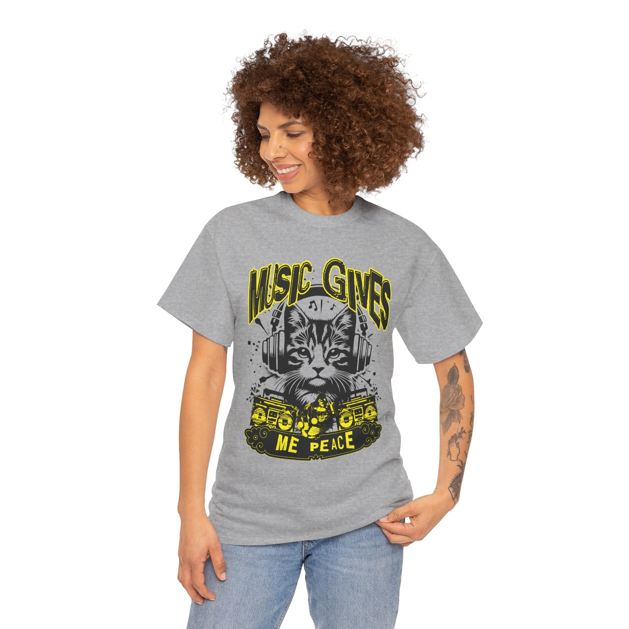 Music Gives Me Peace Cat T-Shirt