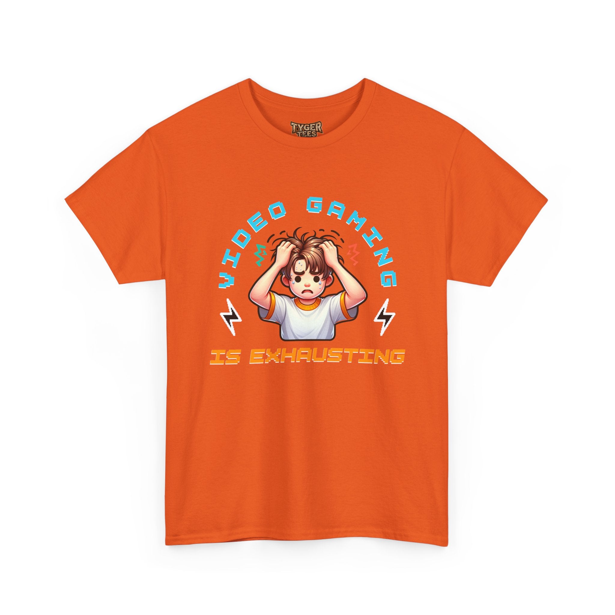 Gaming T‑Shirt — "Video Gaming Is Exhausting" Cute Anime Gamer Tee