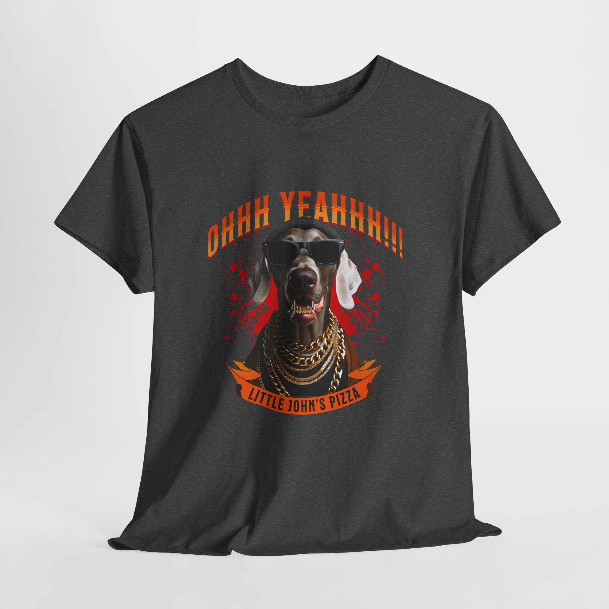 Little Johns Pizza Lover Unisex Tee, Ohhh Yeahhh Graphic Tee, Funny Dog T-Shirt, Food Lover Gift, Unisex Cotton Shirt