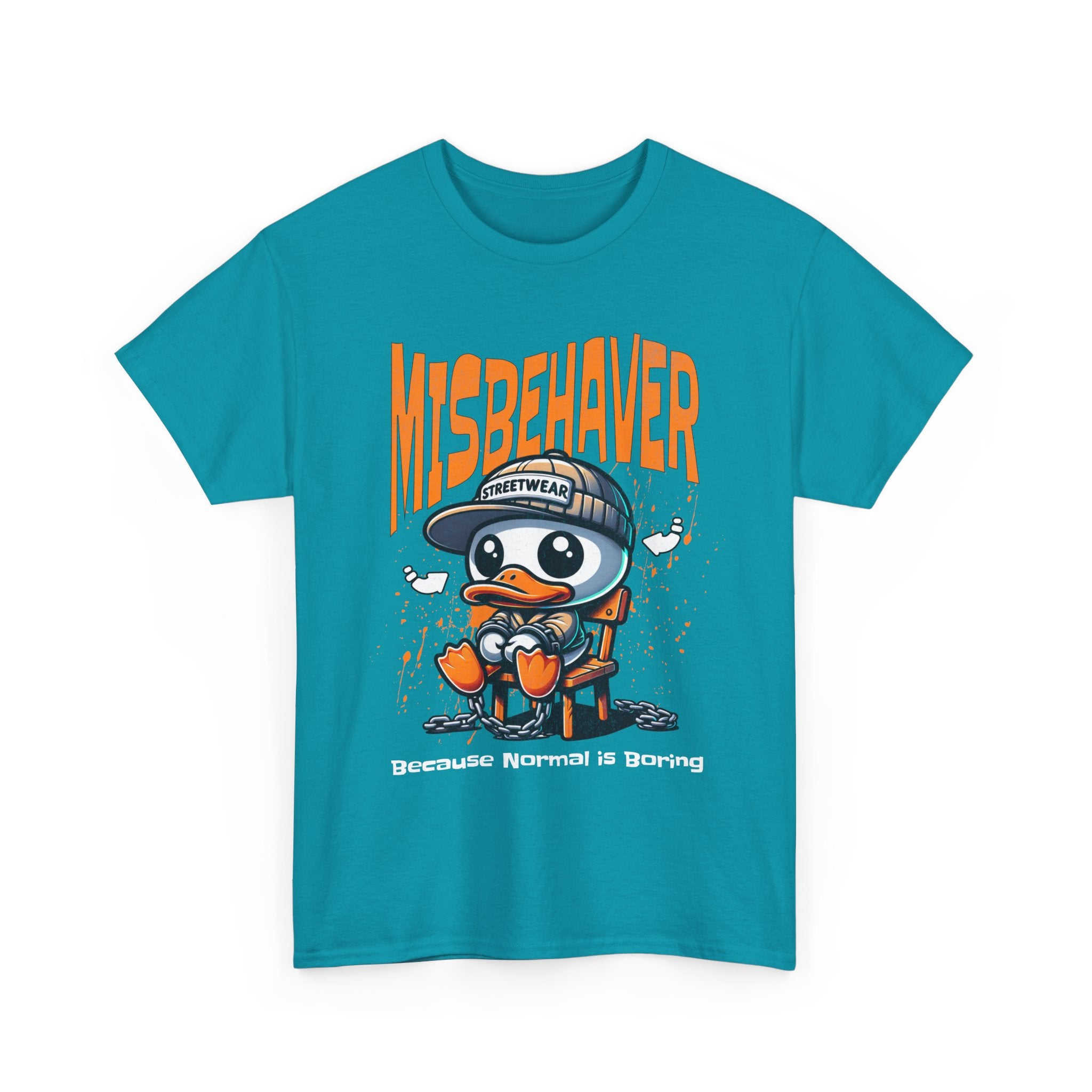 Misbehaver Duck T-Shirt — "Because Normal Is Boring" Graphic Tee
