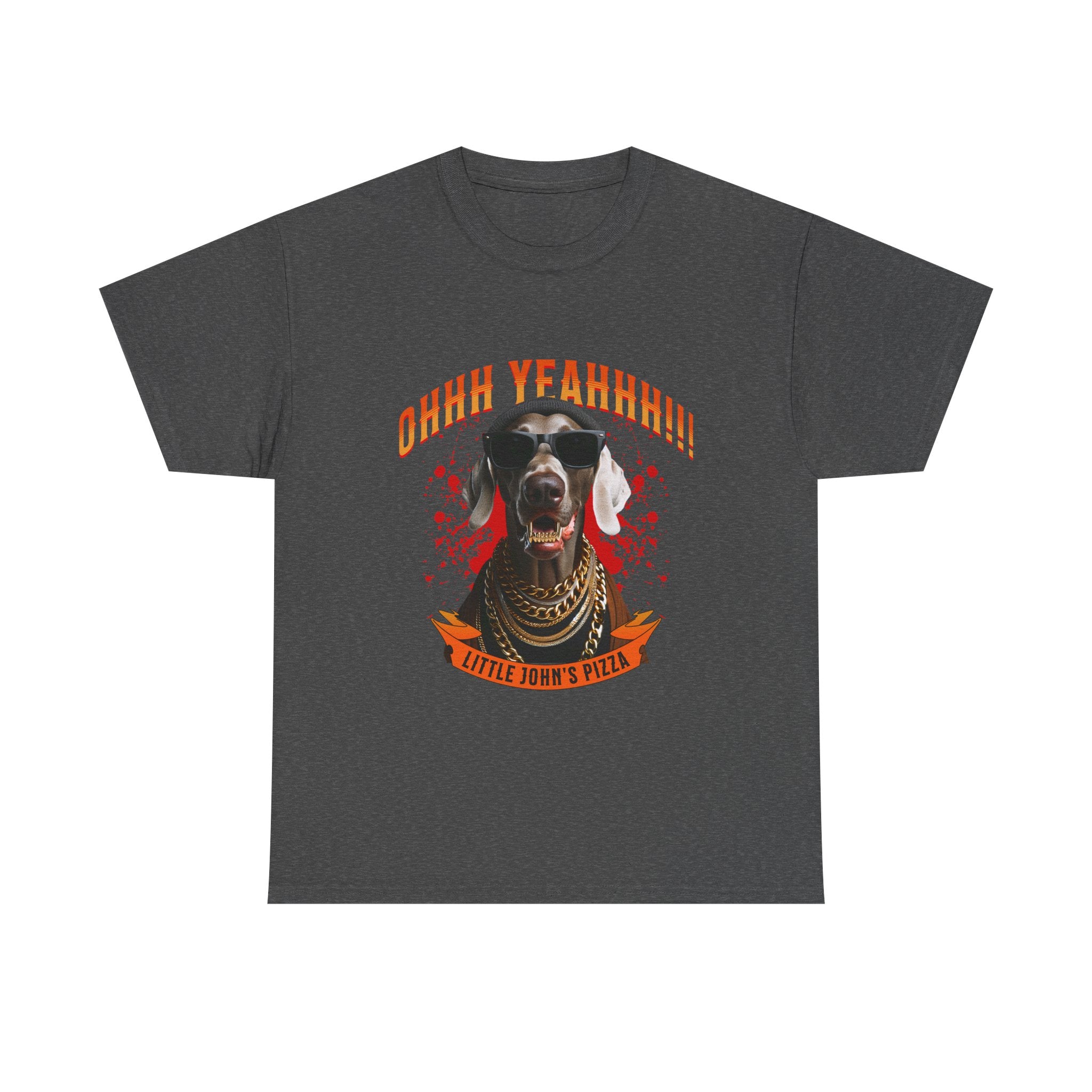 Little Johns Pizza Lover Unisex Tee, Ohhh Yeahhh Graphic Tee, Funny Dog T-Shirt, Food Lover Gift, Unisex Cotton Shirt