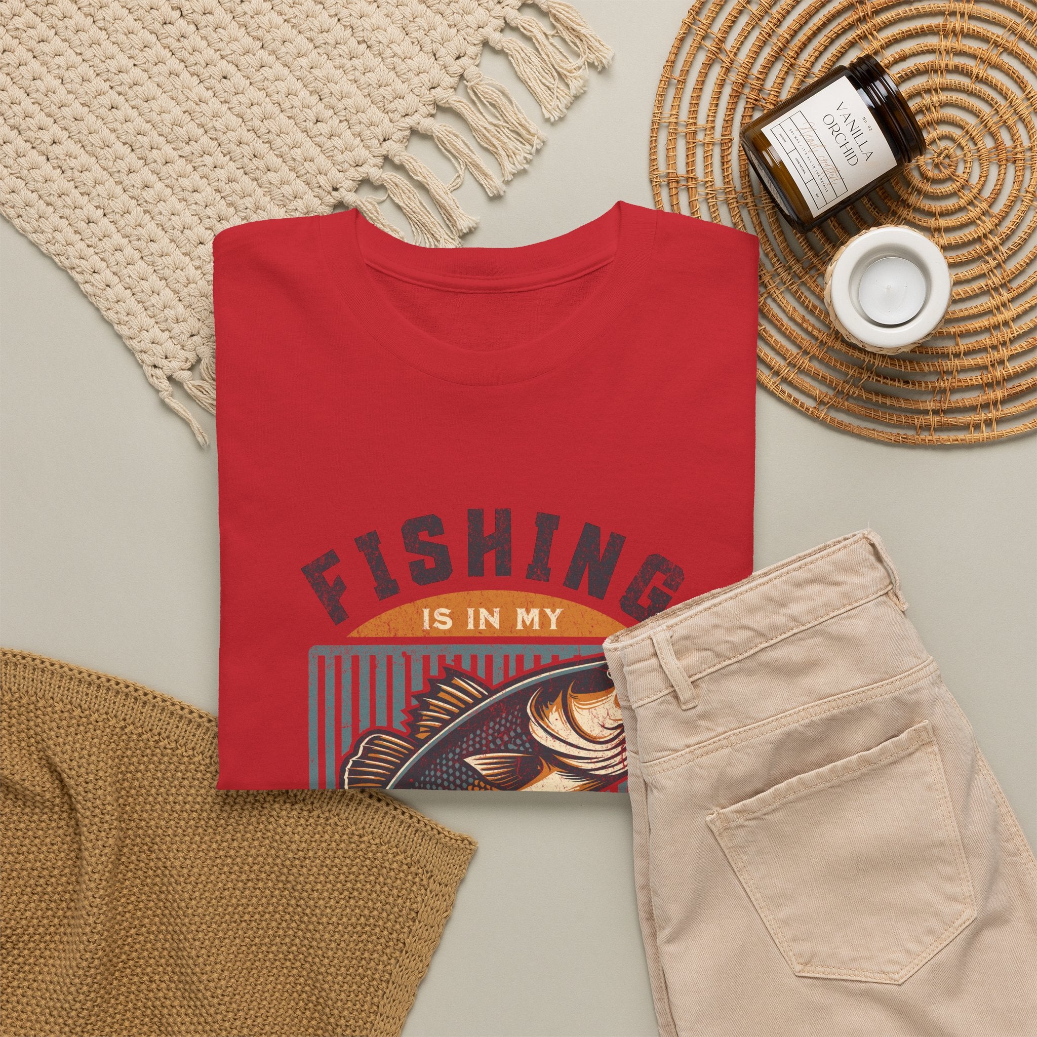 Fishing Is My Blood T-Shirt — Retro Bass Graphic Tee for Anglers