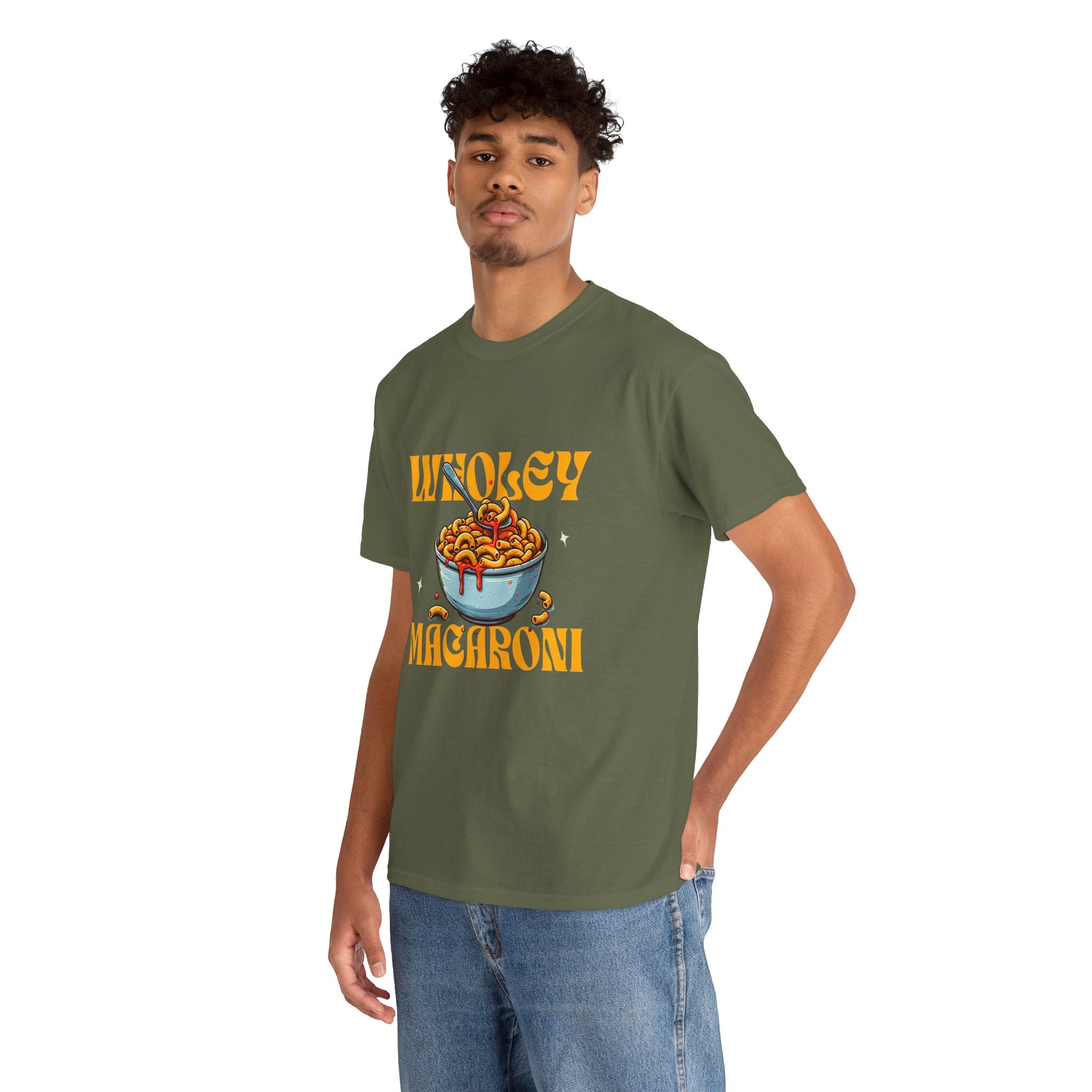 Wholey Macaroni Unisex Tee, Funny T-Shirt, Casual Graphic Shirt, Gift for Pasta Lovers, Foodie Apparel, Comfortable Everyday Wear
