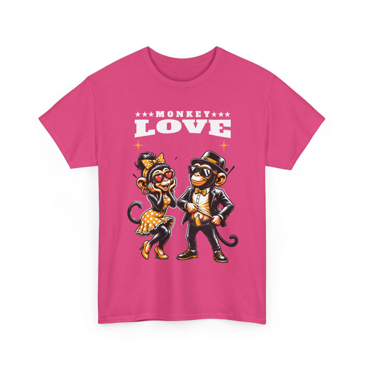 "Monkey Love" Retro Dancing Monkeys Graphic Tee