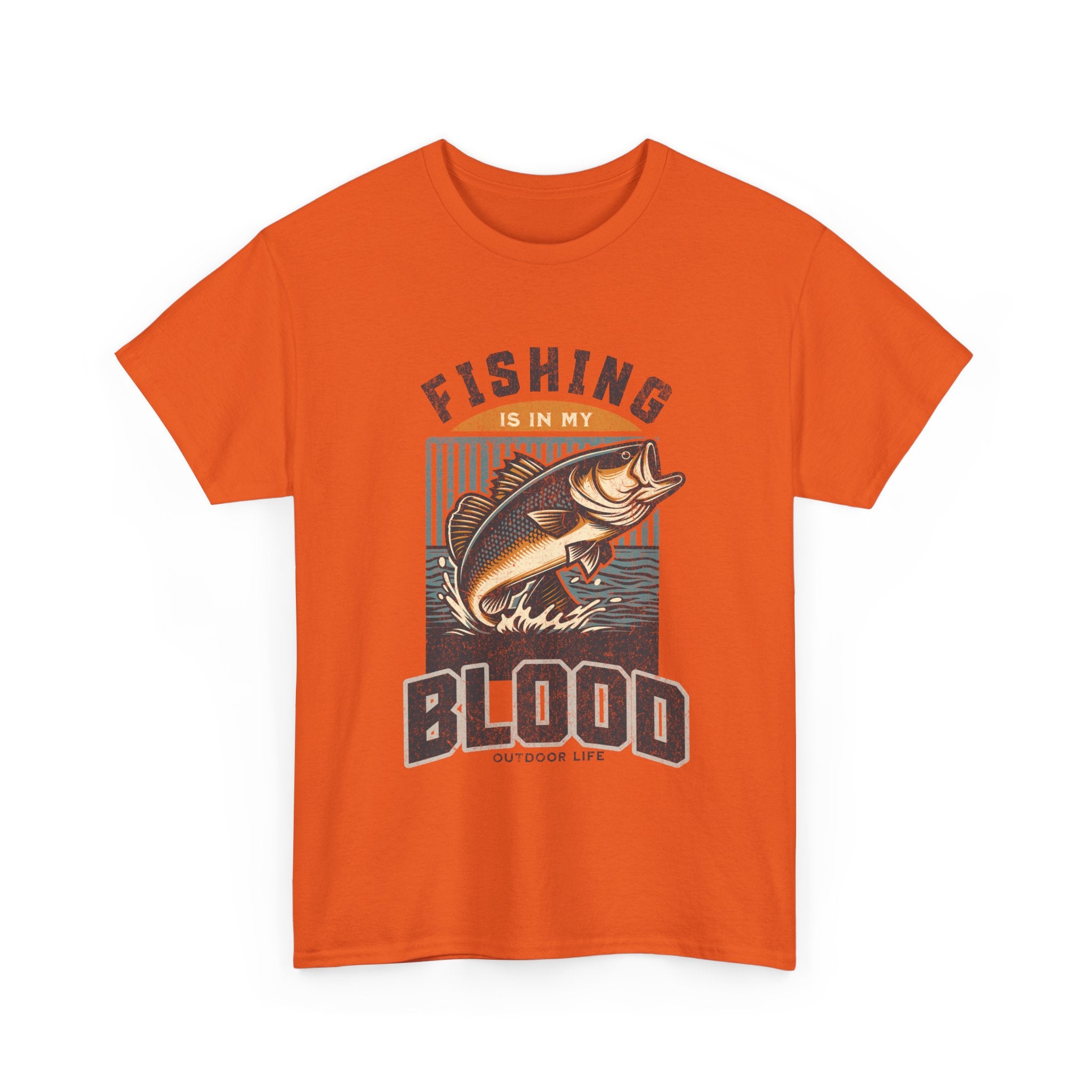 Fishing Is My Blood T-Shirt — Retro Bass Graphic Tee for Anglers