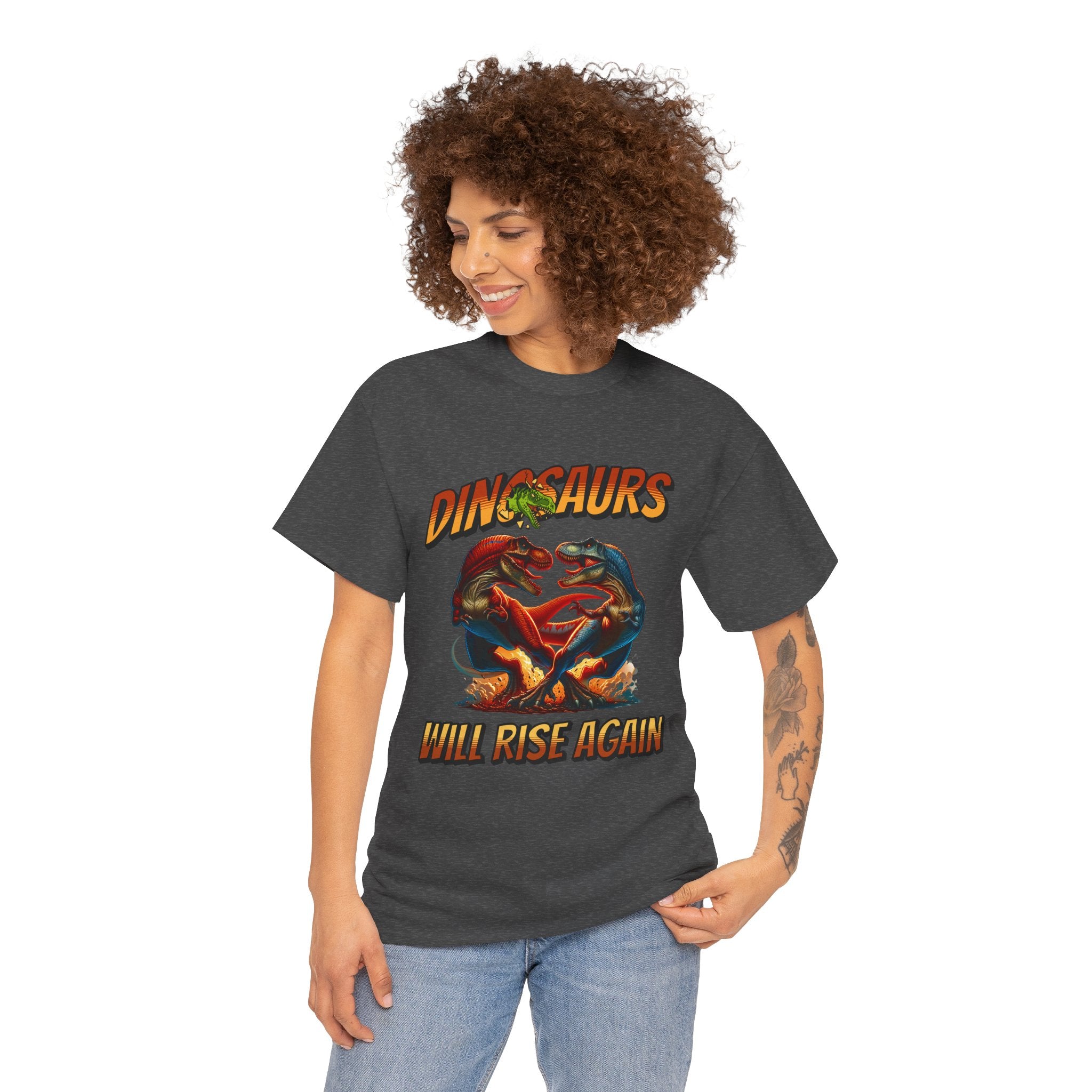 Dinosaur Graphic Tee – "Dinosaurs Will Rise Again" Retro Jurassic T‑Shirt