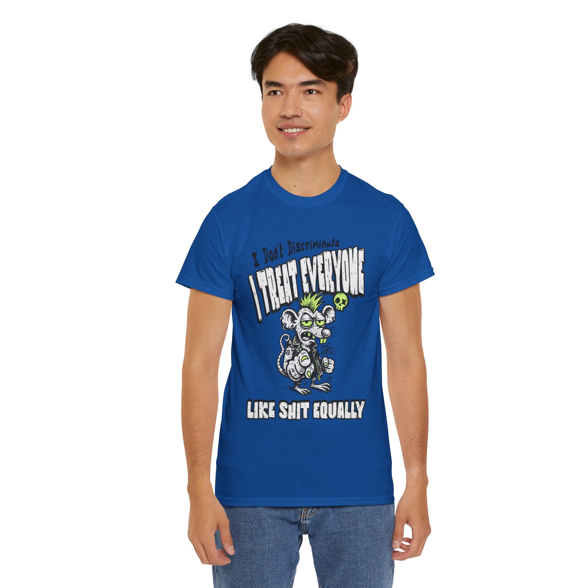 I Treat Everyone Like Shit Equally - Rude Rat Graphic Tee