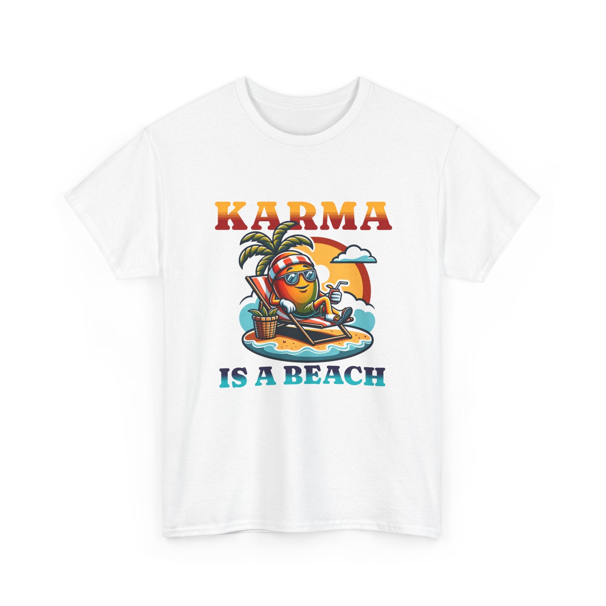 "Karma Is a Beach" Retro Tropical Tee