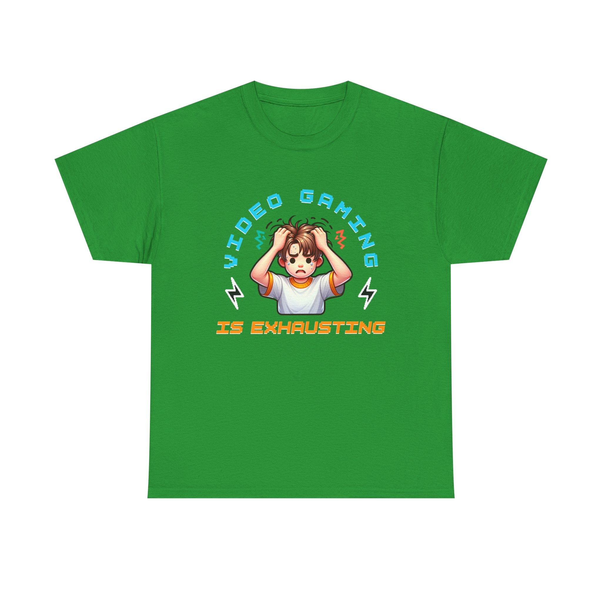 Gaming T‑Shirt — "Video Gaming Is Exhausting" Cute Anime Gamer Tee