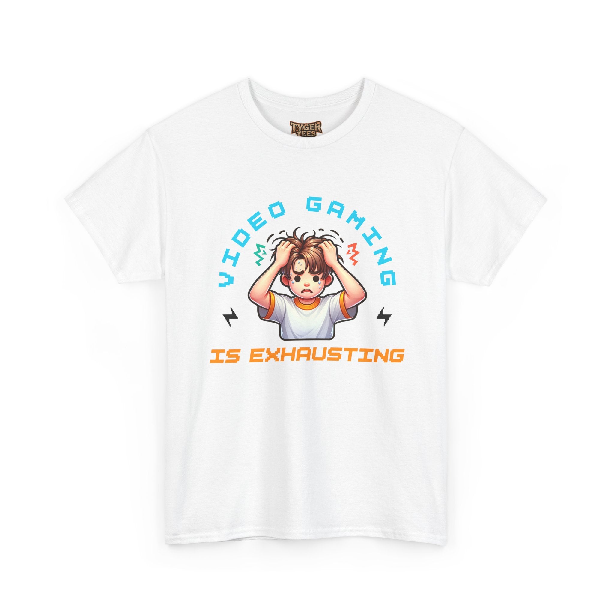 Gaming T‑Shirt — "Video Gaming Is Exhausting" Cute Anime Gamer Tee