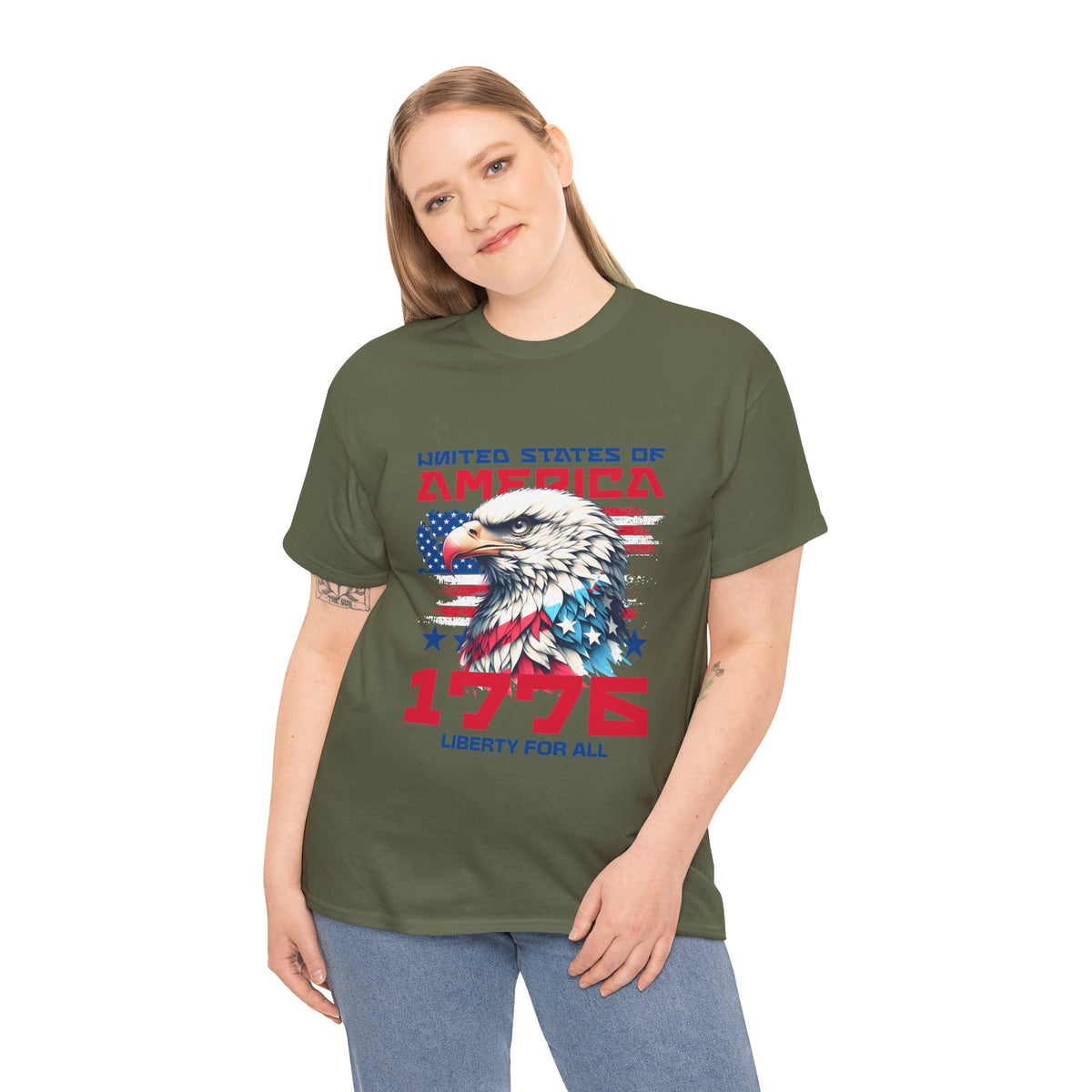 1776 Liberty For All T-Shirt — Patriotic American Eagle Independence Day Tee