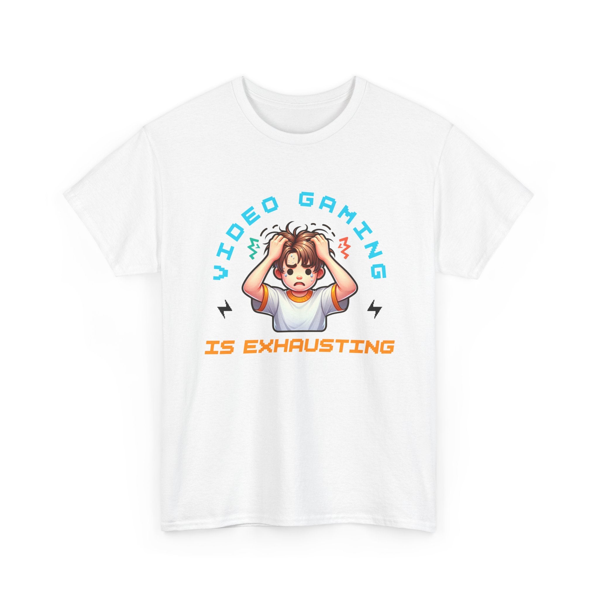 Gaming T‑Shirt — "Video Gaming Is Exhausting" Cute Anime Gamer Tee