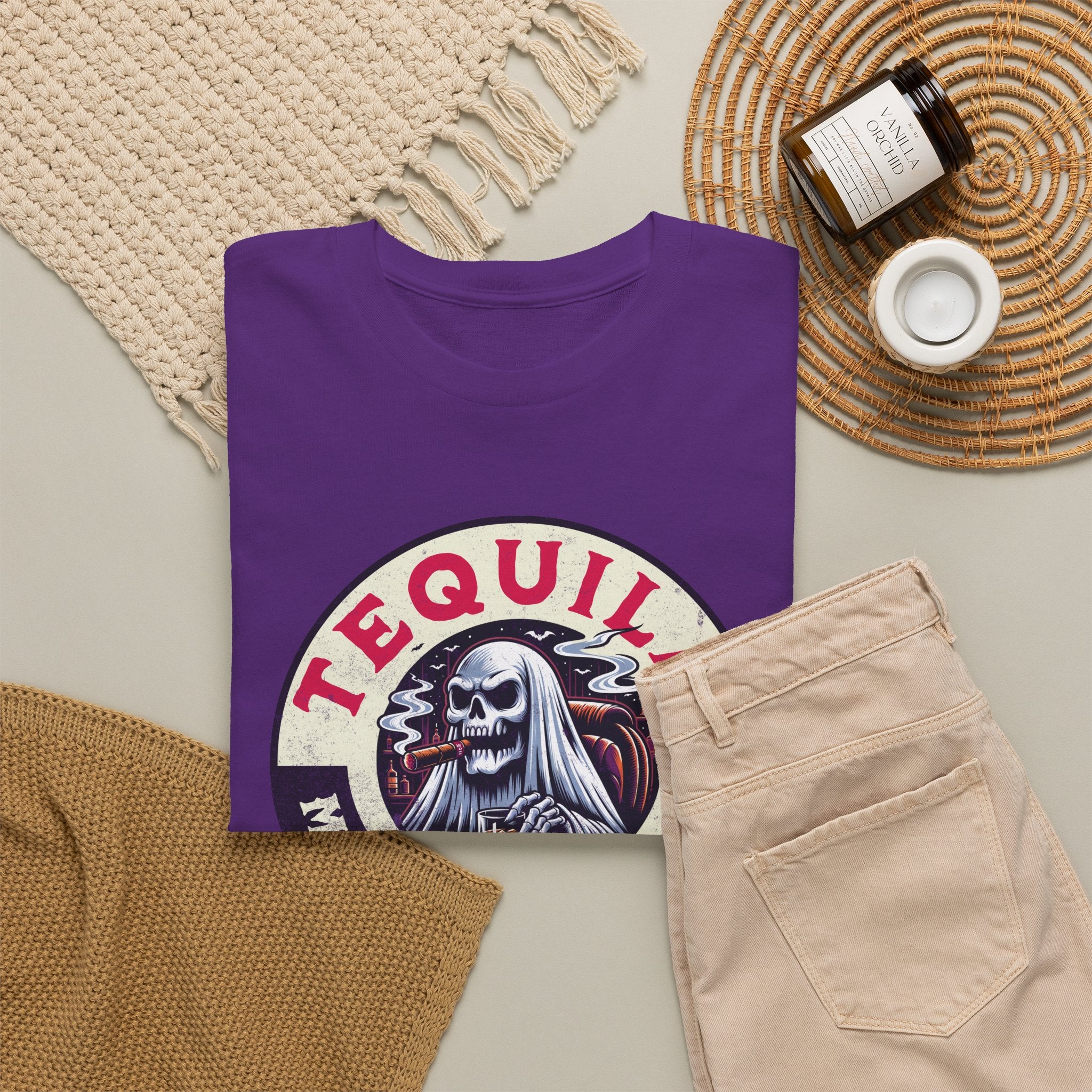 Tequila Makes Me Fun T-Shirt – Funny Party Graphic Tee with Skull & Bottle Design
