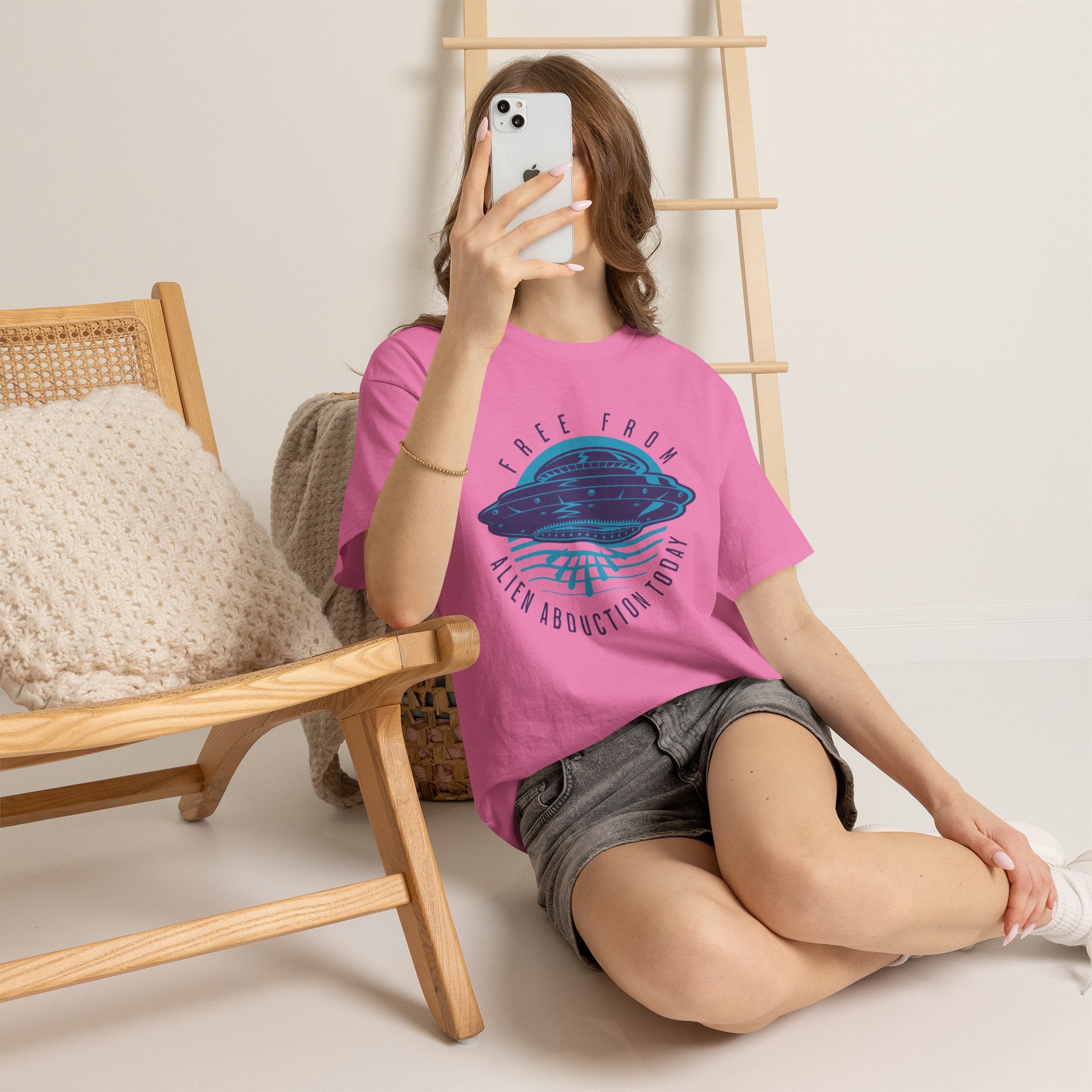 Alien Abduction Tee — "Free From Alien Abduction Today" UFO Graphic Shirt