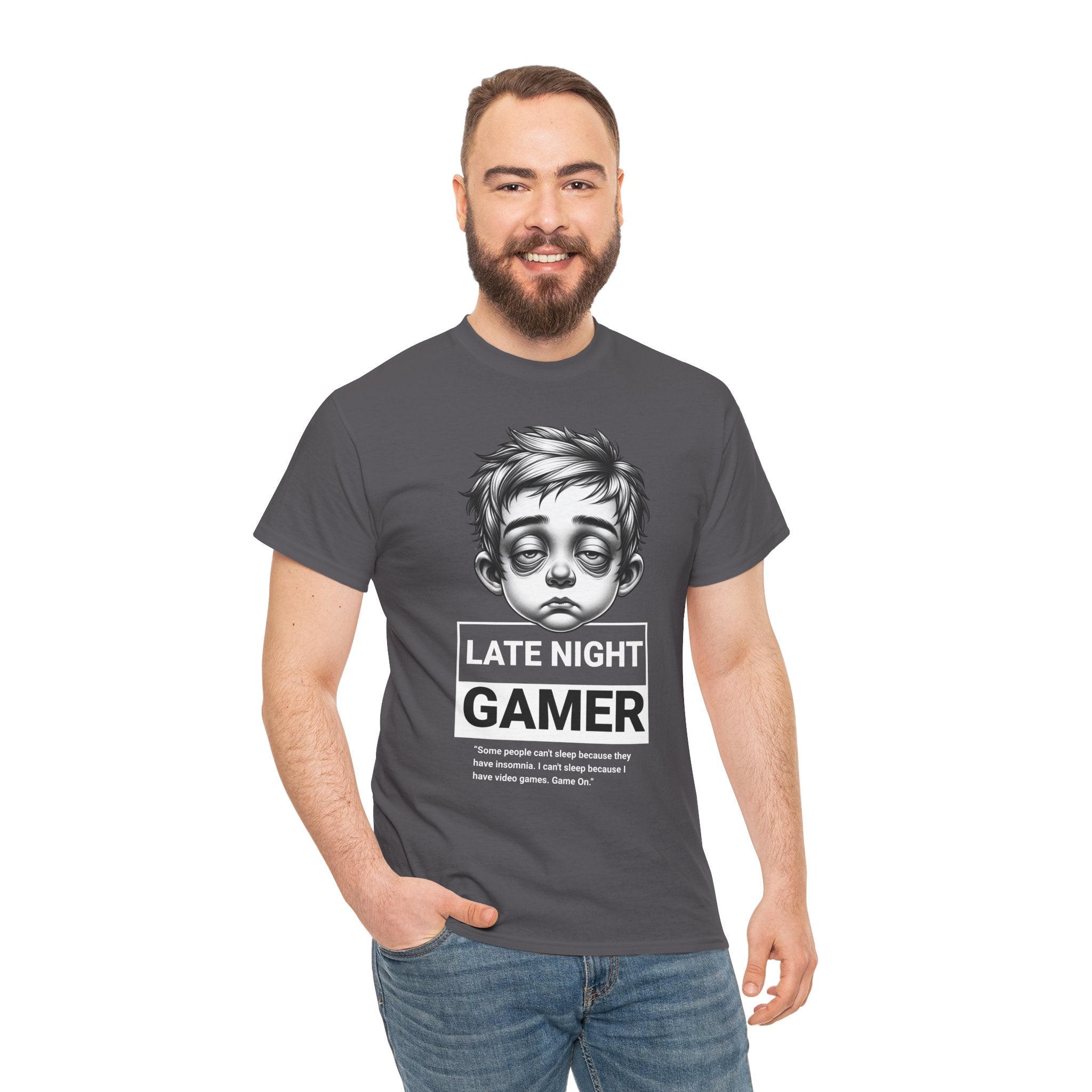 Late Night Gamer T-Shirt — Funny Sleepy Gamer Graphic Tee