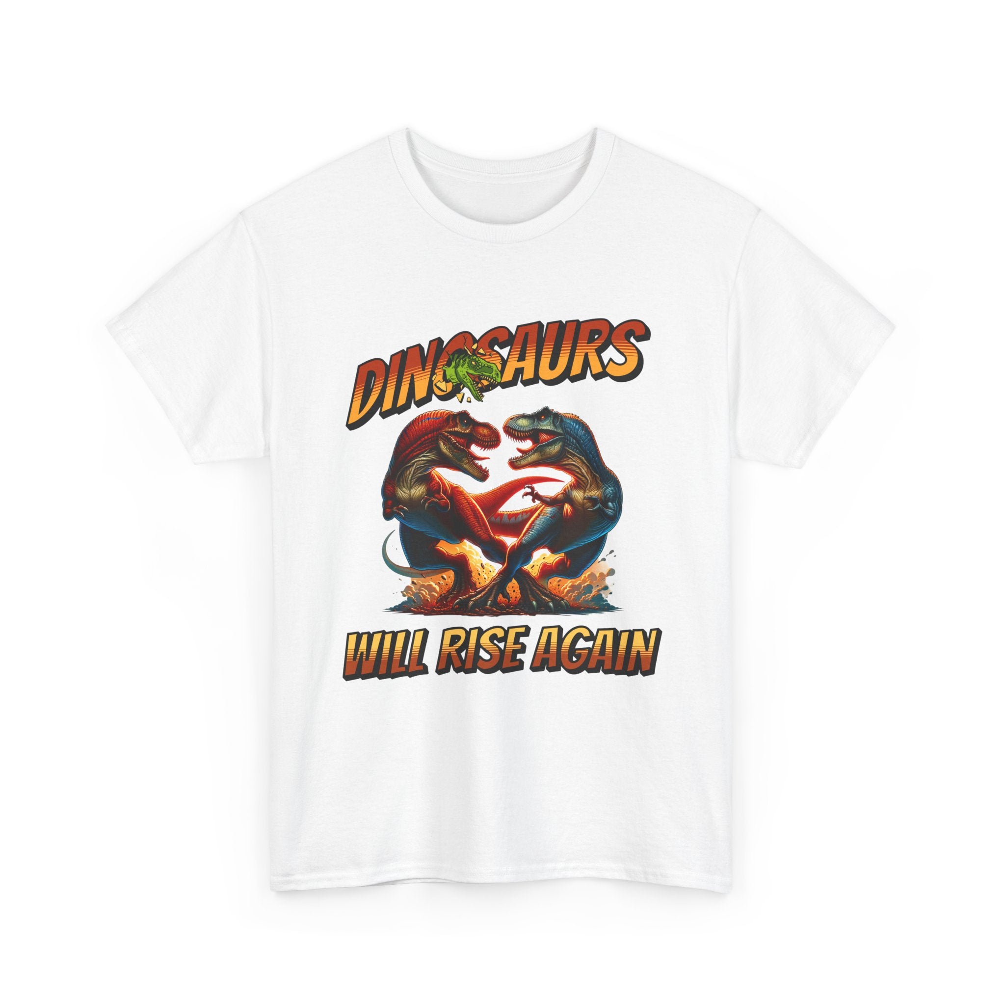 Dinosaur Graphic Tee – "Dinosaurs Will Rise Again" Retro Jurassic T‑Shirt