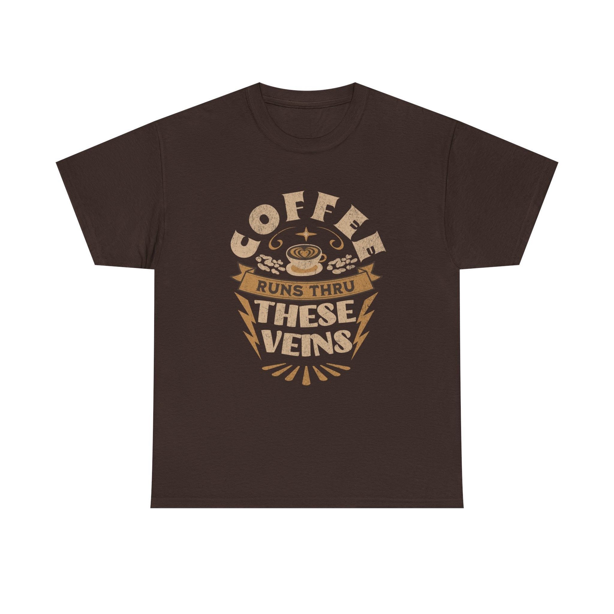 Coffee Runs Through These Veins – Funny Coffee Lover T-Shirt
