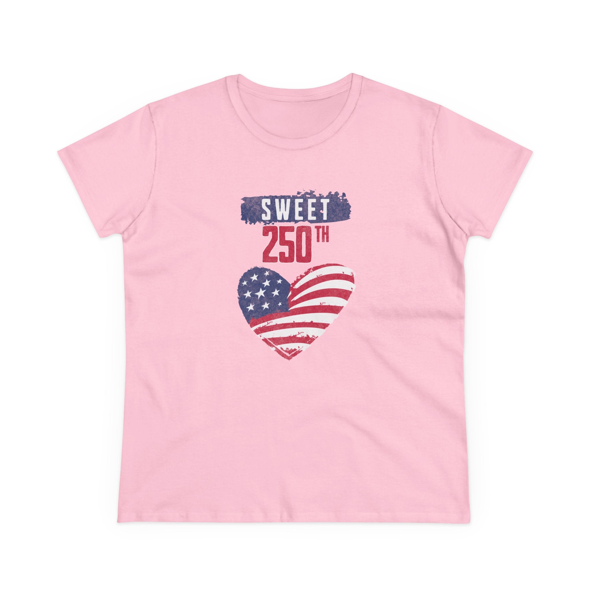 Sweet 250th American Flag Heart T‑Shirt