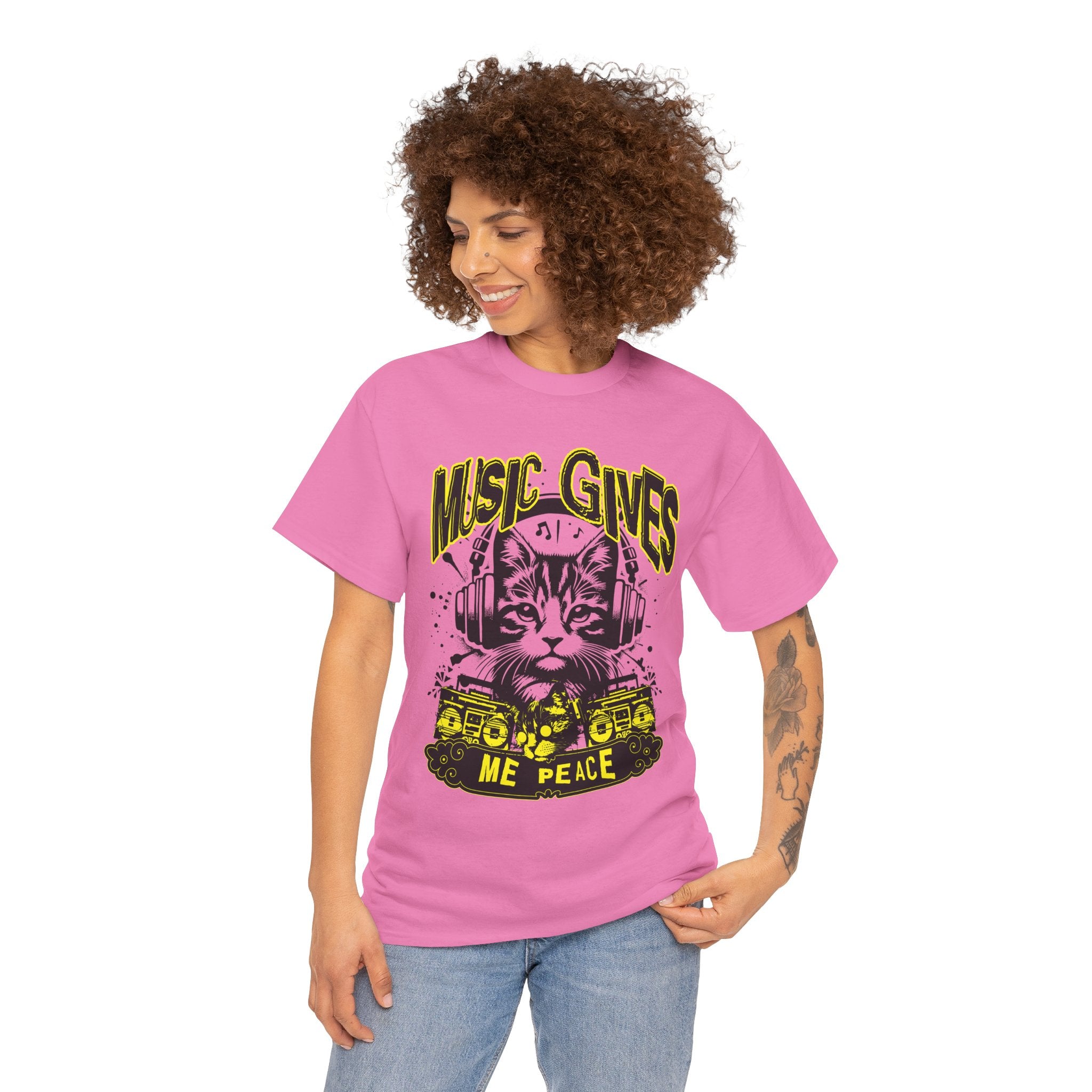 Music Gives Me Peace Cat T-Shirt
