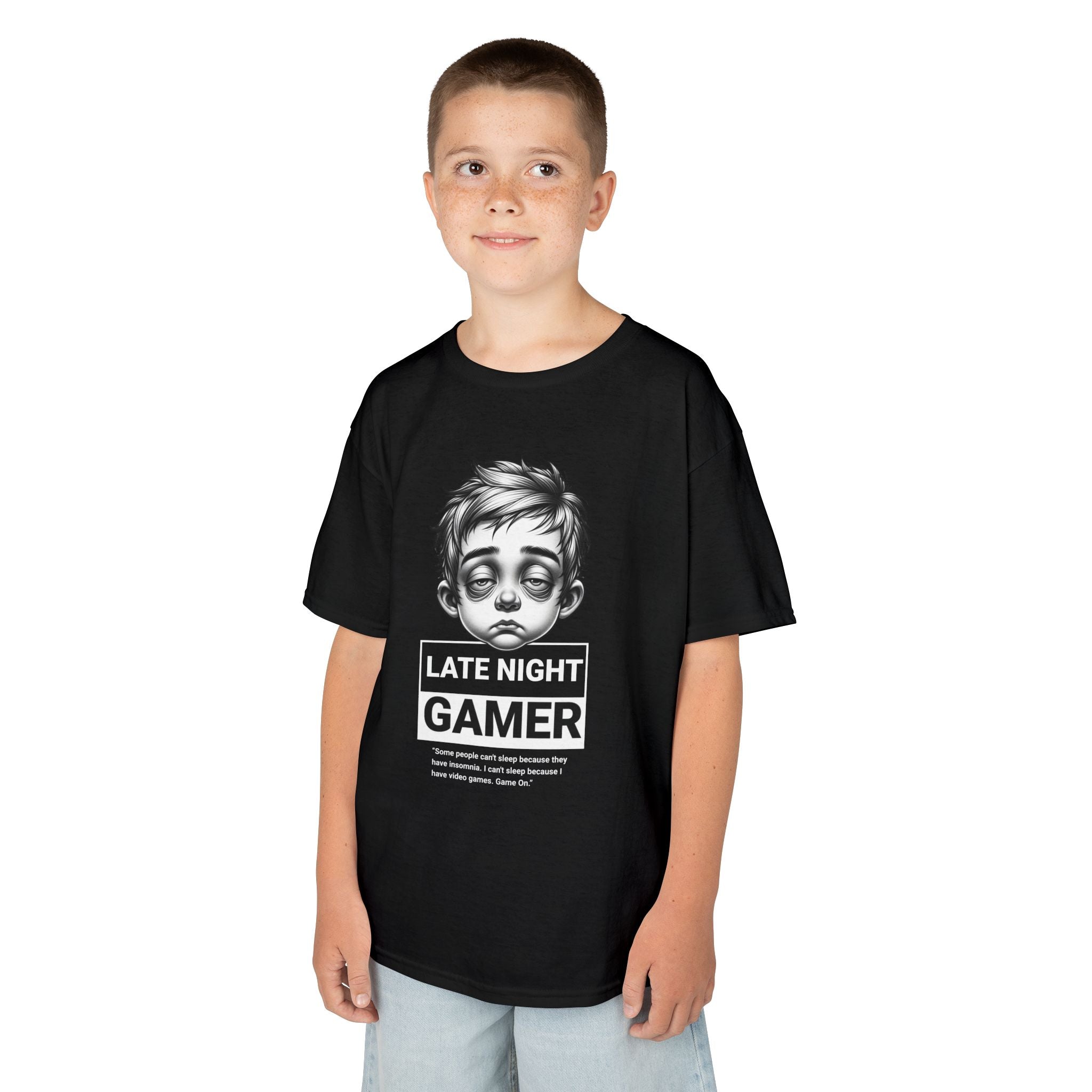 Late Night Gamer – Funny Kids Gaming T-Shirt