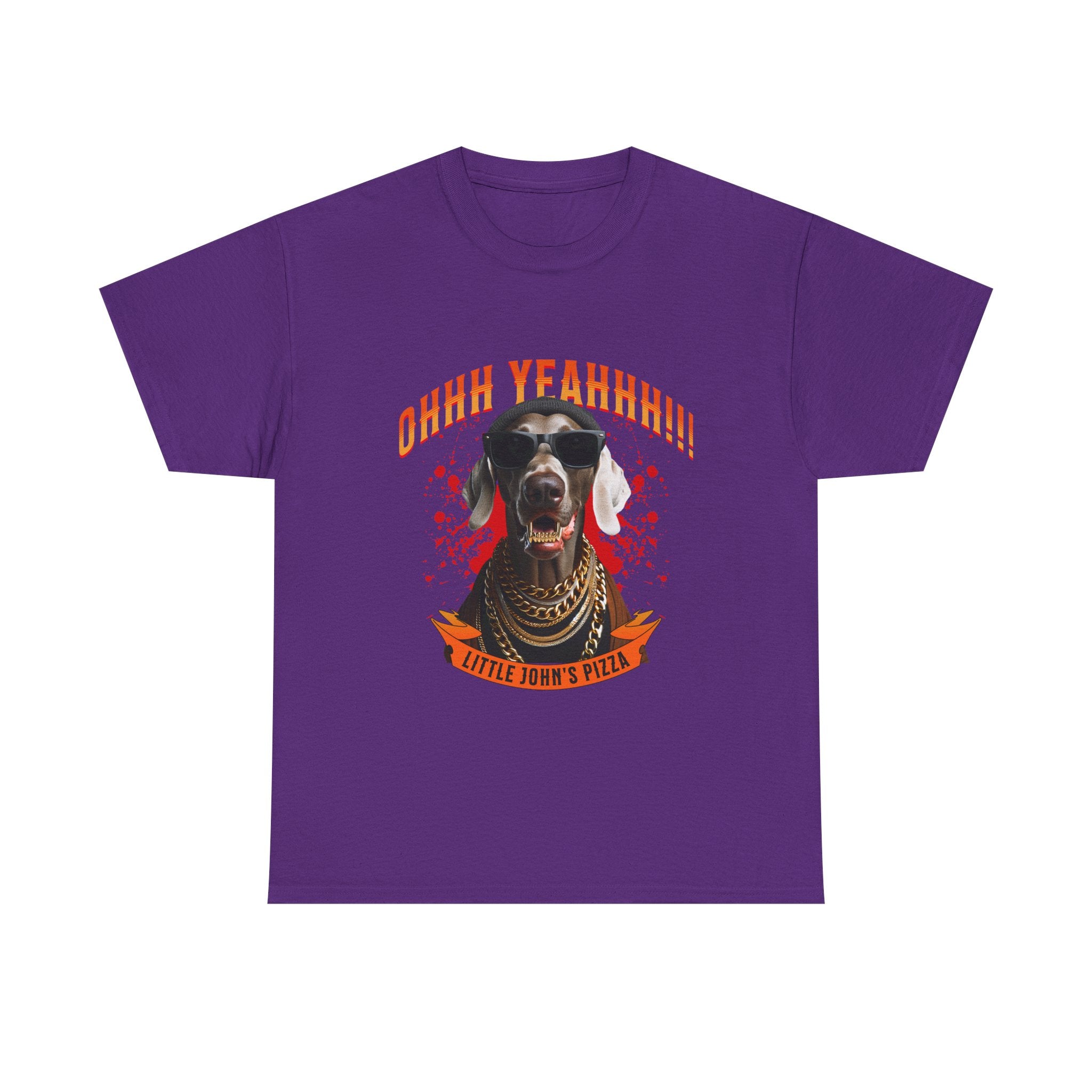Little Johns Pizza Lover Unisex Tee, Ohhh Yeahhh Graphic Tee, Funny Dog T-Shirt, Food Lover Gift, Unisex Cotton Shirt
