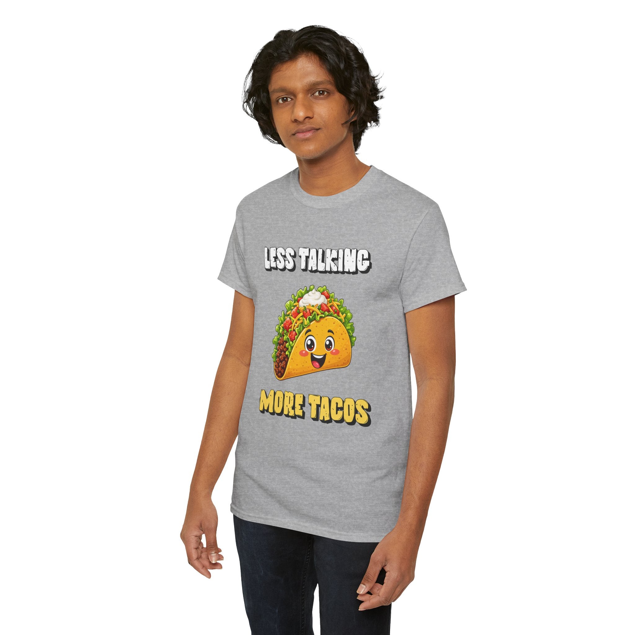 Less Talking More Tacos T-Shirt — Funny Taco Graphic Tee for Food Lovers