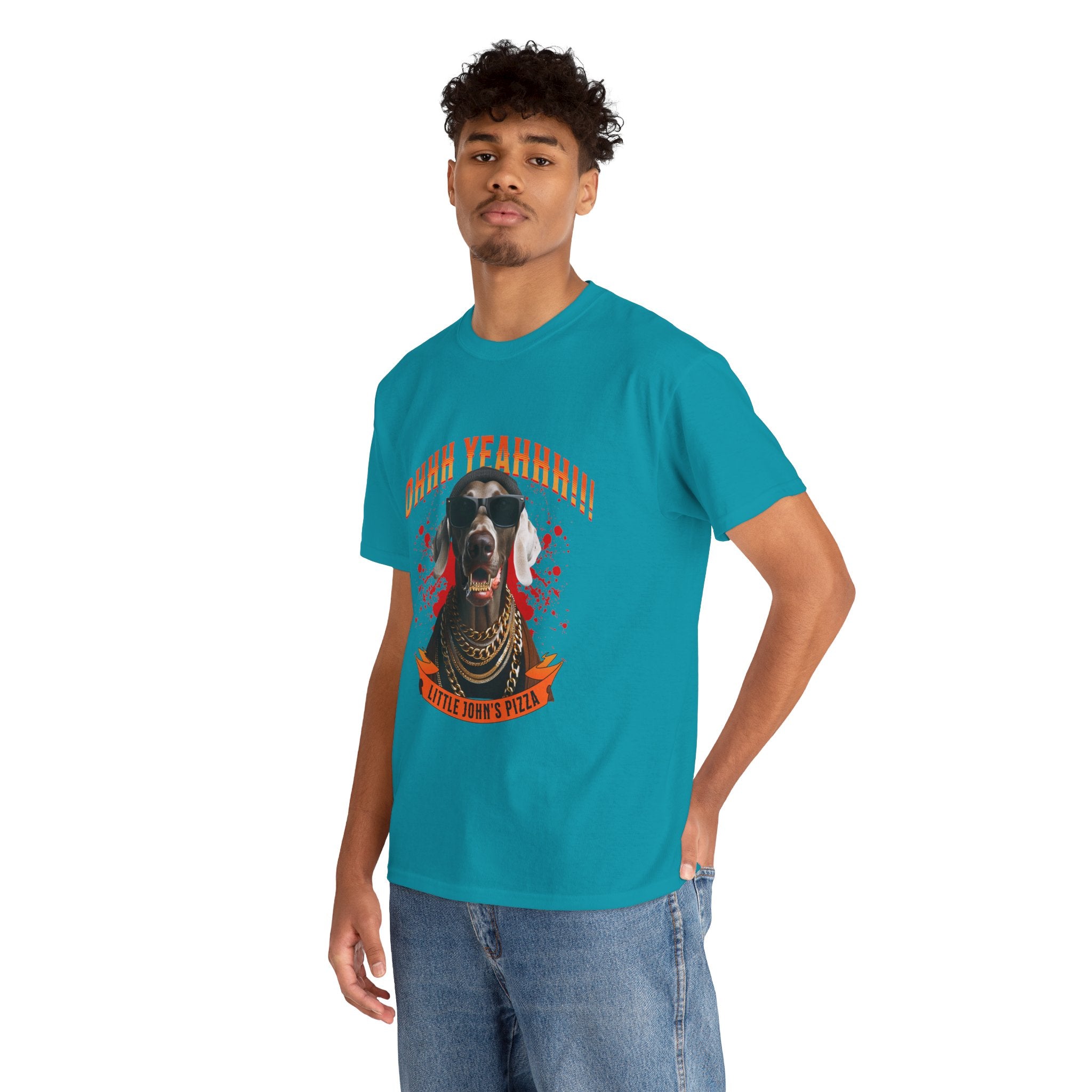 Little Johns Pizza Lover Unisex Tee, Ohhh Yeahhh Graphic Tee, Funny Dog T-Shirt, Food Lover Gift, Unisex Cotton Shirt